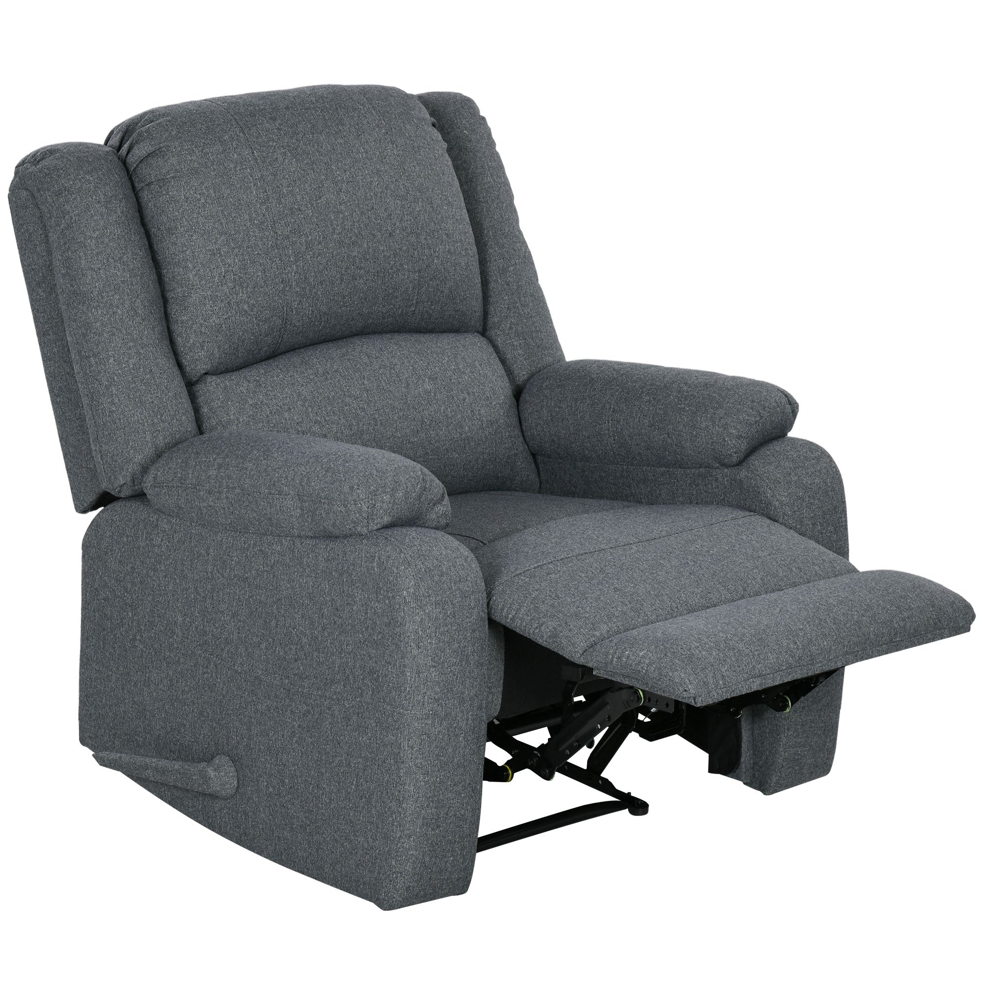 HOMCOM Relaxsessel, Liegefunktion und Fußstütze, verstellbar, bis 150 kg, Stahlrahmen, 90 x 96 x 98 cm, Grau