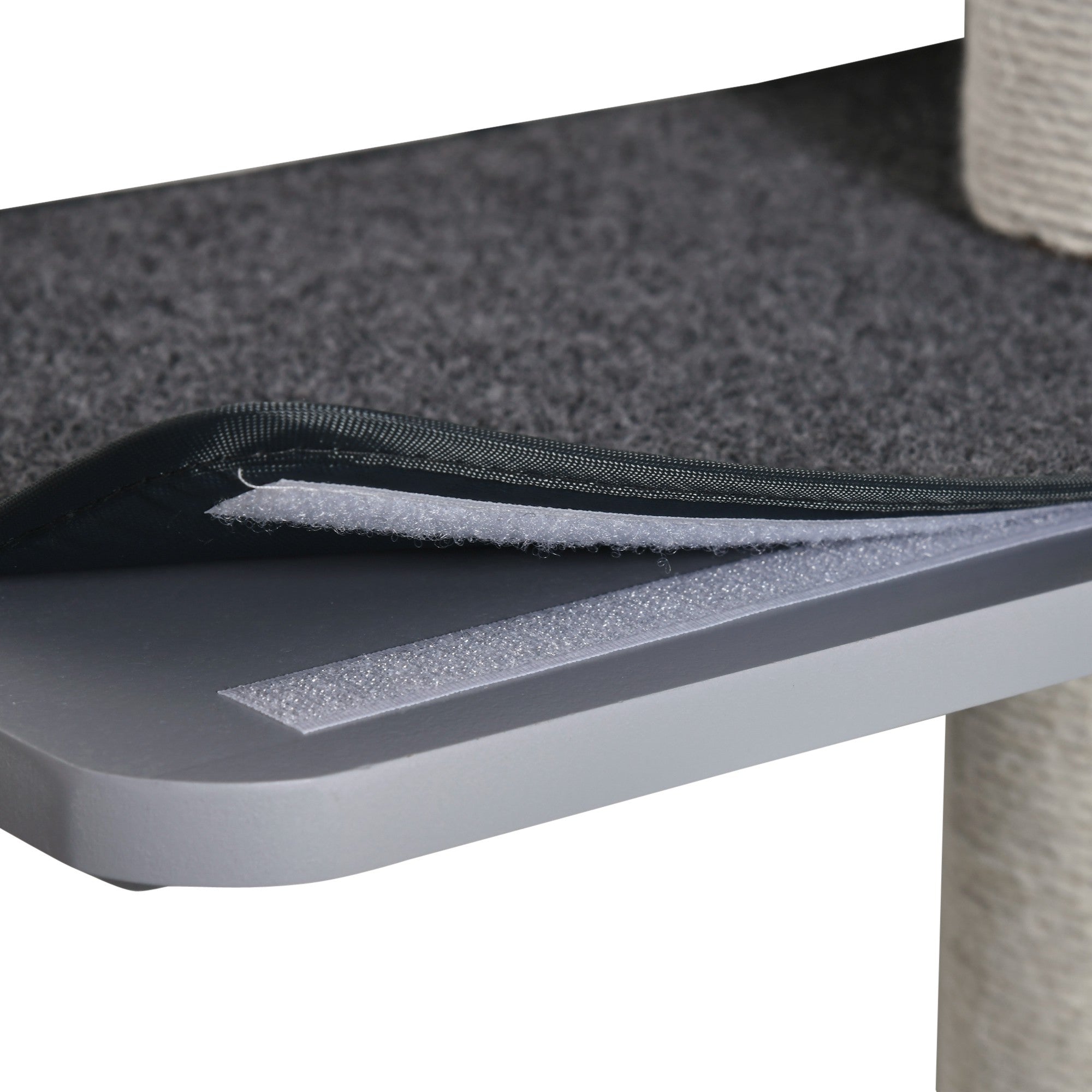 PawHut Wandkratzbaum Katzen-Kletterwand Kratzbaum Katzenmöbel für die Wand Kletterspaß für Katzen Wandmontage Holz Hellgrau+Beige 66 x 28 x 137 cm