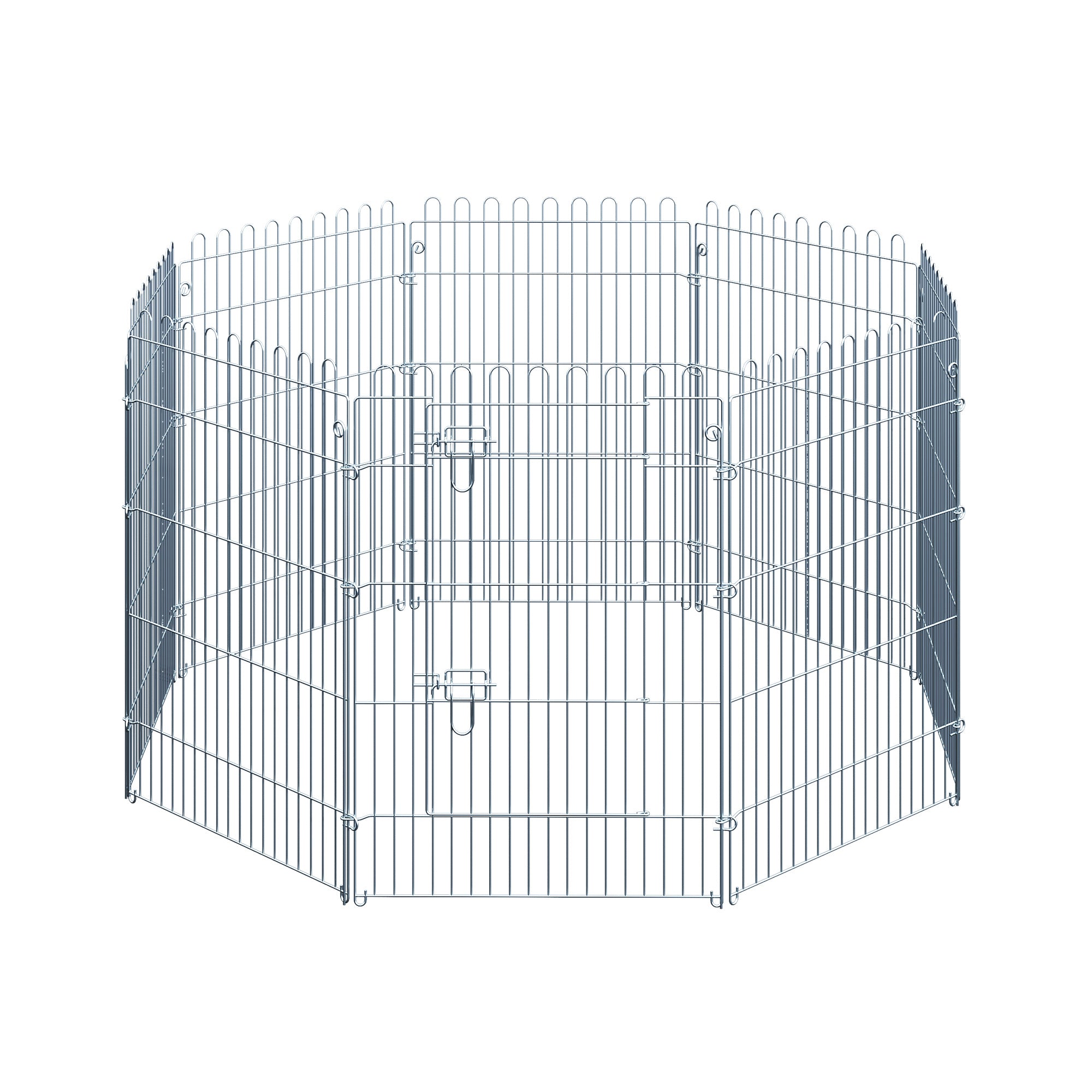 PawHut Freilaufgehege Welpenauslauf Welpenzaun Laufstall Welpengitter für Tiere 8-teilig B63 x H91 cm