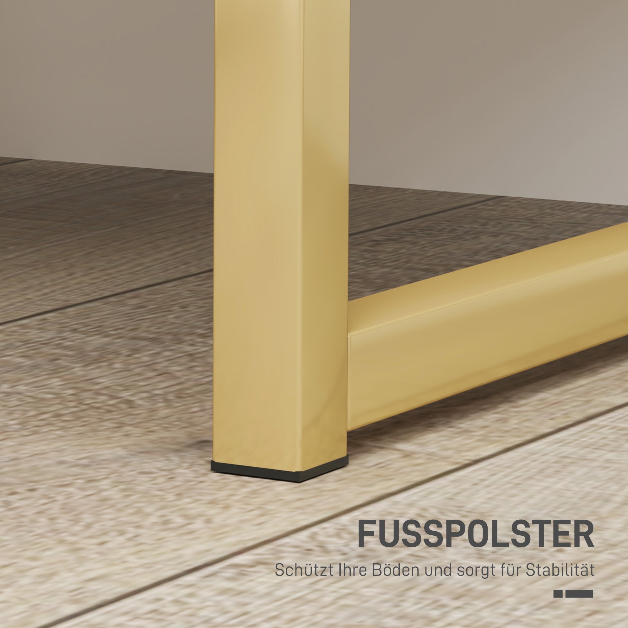 HOMCOM Nachttisch mit 2 Schubladen, elegante Metallgriffe in Gold, 40 x 40 x 50 cm, Weiß