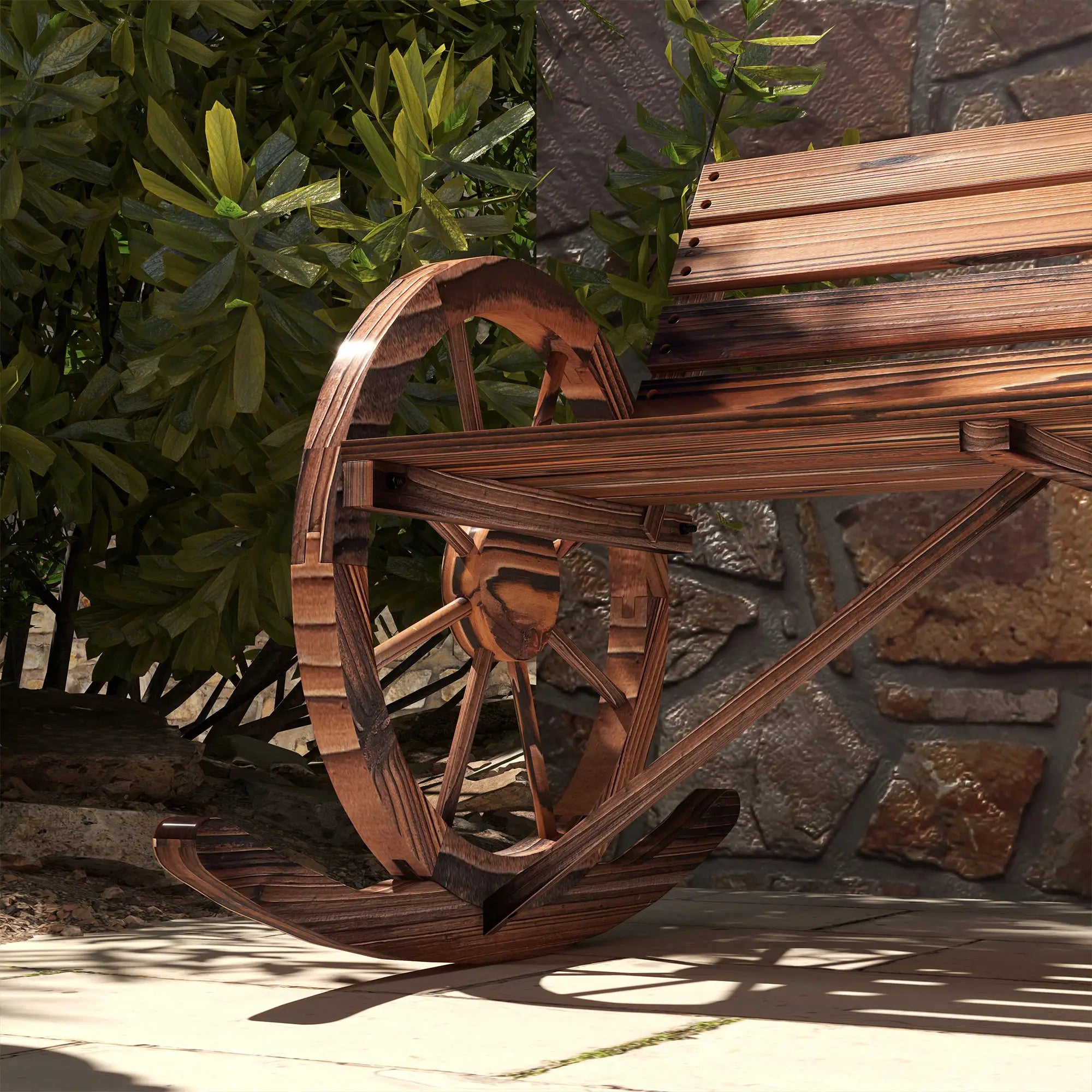 Outsunny 2-Sitzer Schaukelbank aus Holz im rustikalen Design