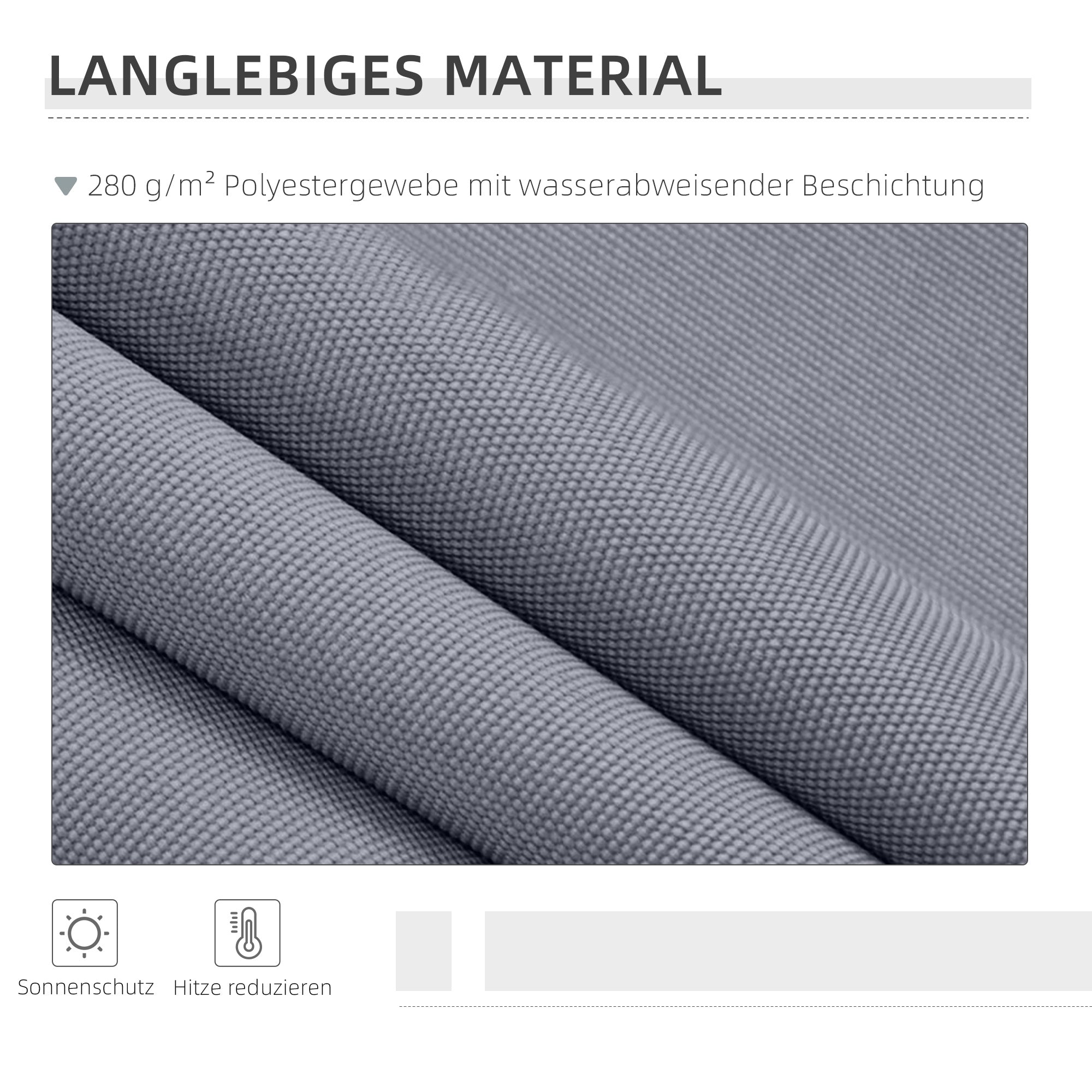 Outsunny Gelenkarmmarkise Verstellbare Klemmmarkise Terrassenmarkise 3,95 x 3m Sonnenschutz mit Kurbel, Balkonmarkise, Grau