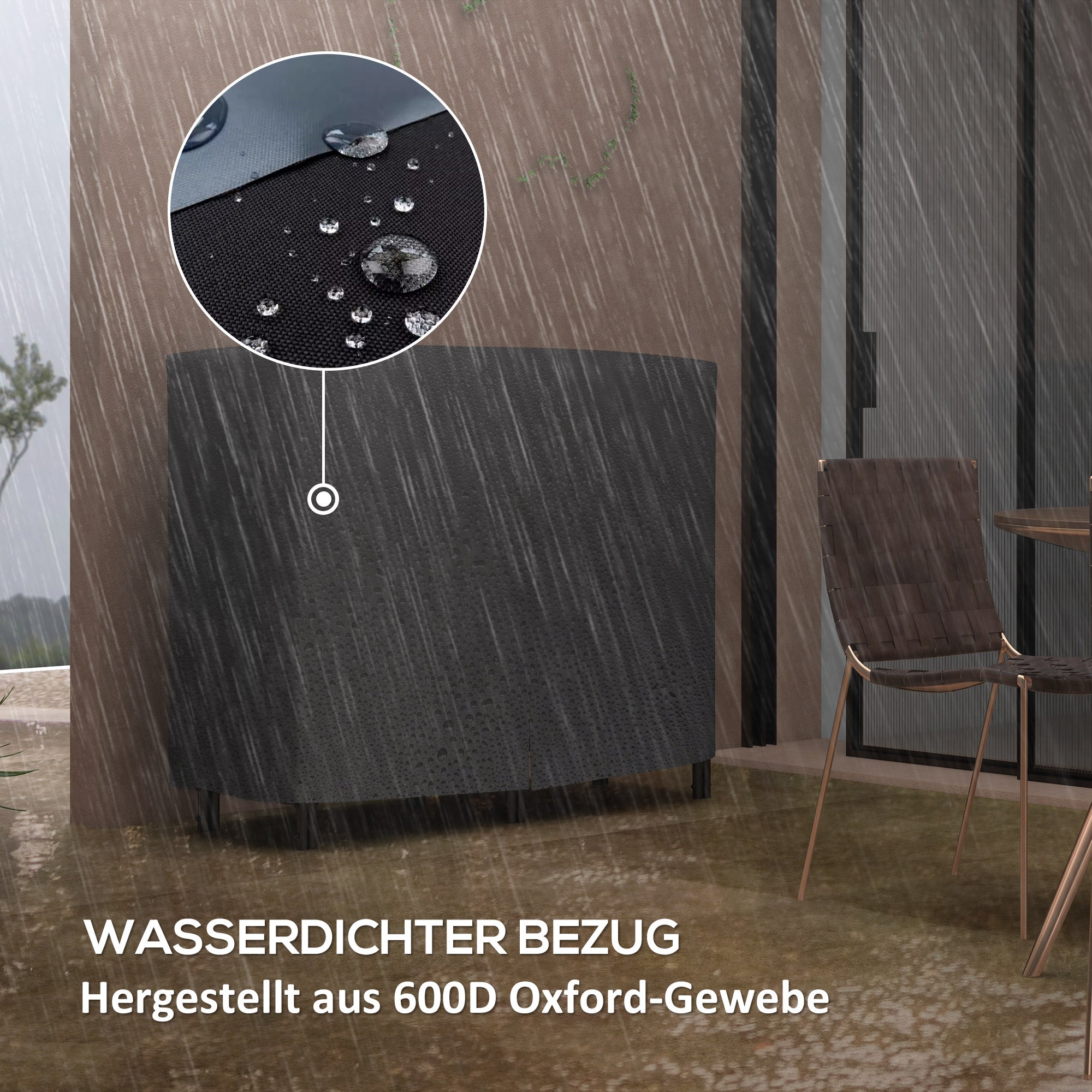 Outsunny Feuerholzgestell, 0,33 m³, mit Tragetasche & Abdeckung, Metallrahmen, bis 150 kg, 120 x 36 x 99 cm, Schwarz