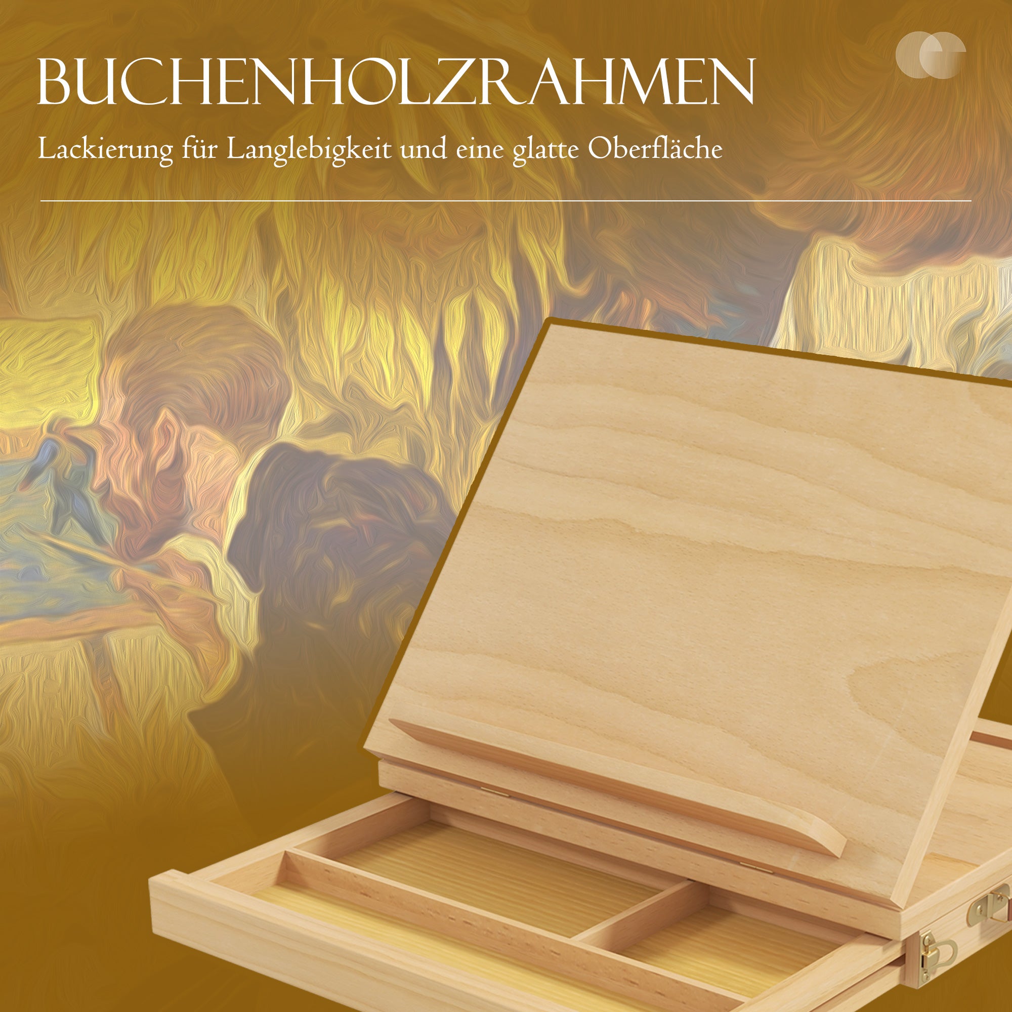 Vinsetto Tischstaffelei, kleine Staffelei, 1 Schublade, 3 Fächer, Massivholz, Natur