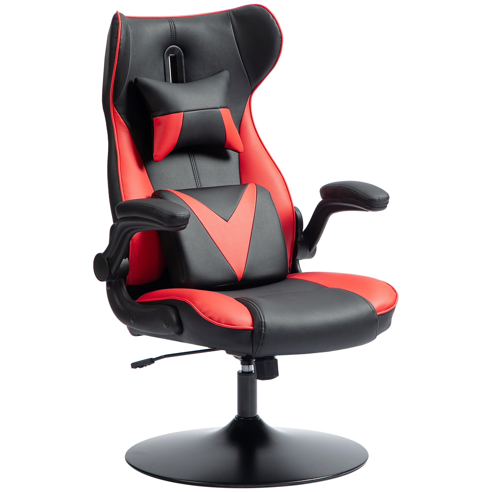 Vinsetto Gaming-Stuhl mit Schaukelfunktion, Drehstuhl, höhenverstellbar, gepolsterter Sitz, Metall, 67 x 71 x 112 cm, Rot