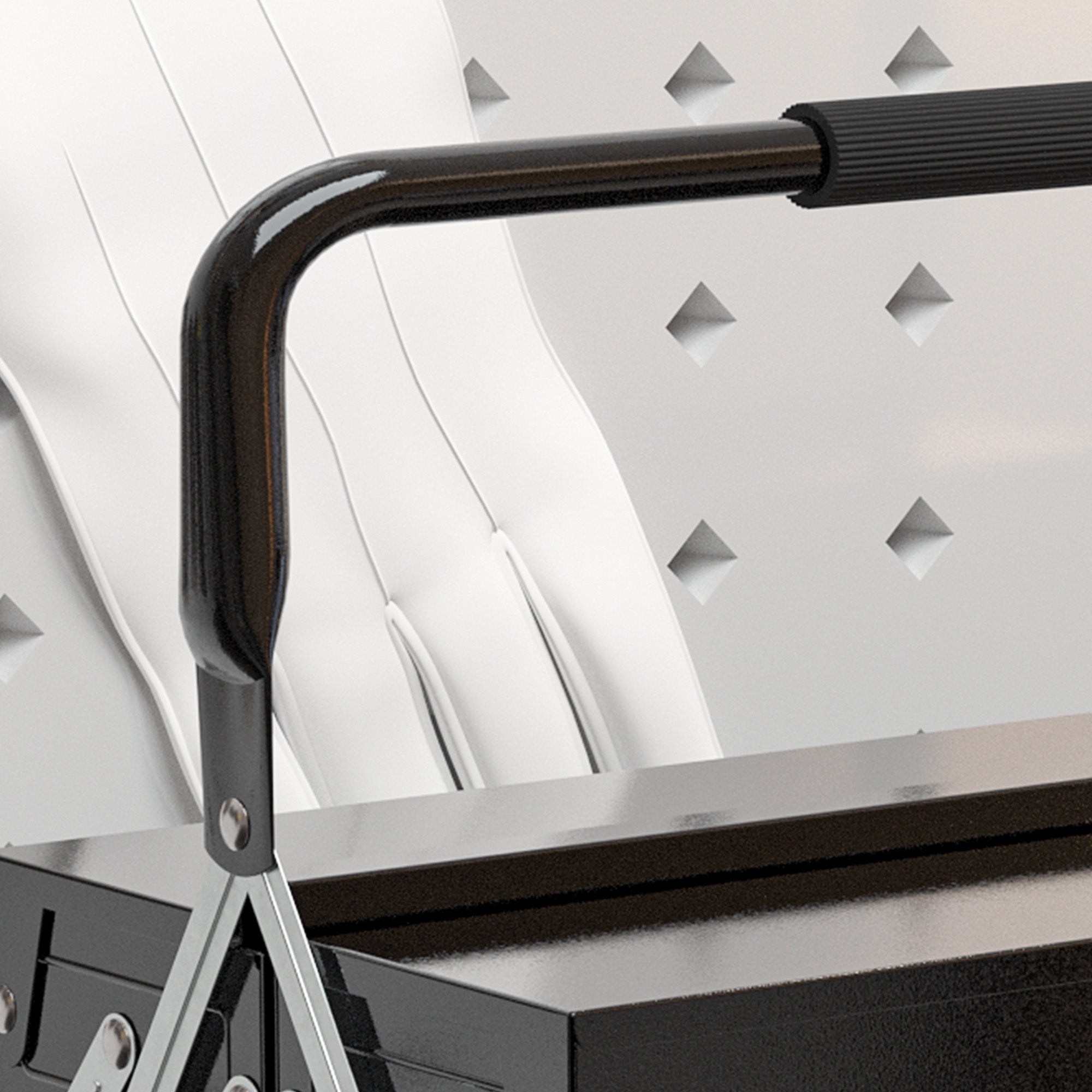 DURHAND Werkzeugkiste, Werkzeugkoffer mit 3 Etagen, Stahl, 56L x 20B x 41H cm, Schwarz