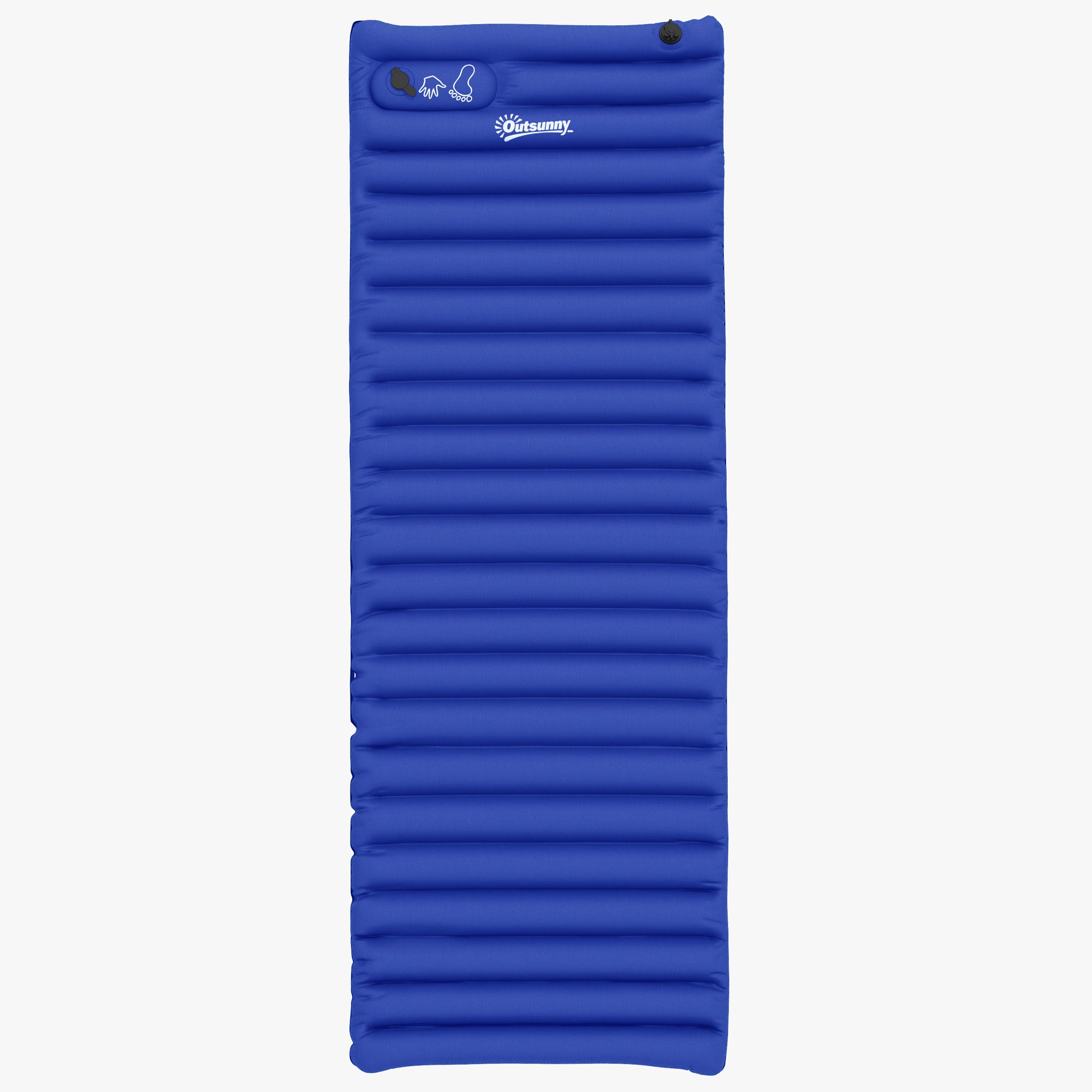 Outsunny Camping-Luftmatratze, inkl. Pumpe, schnell aufblasbar, robust, 195x70x10cm, Blau