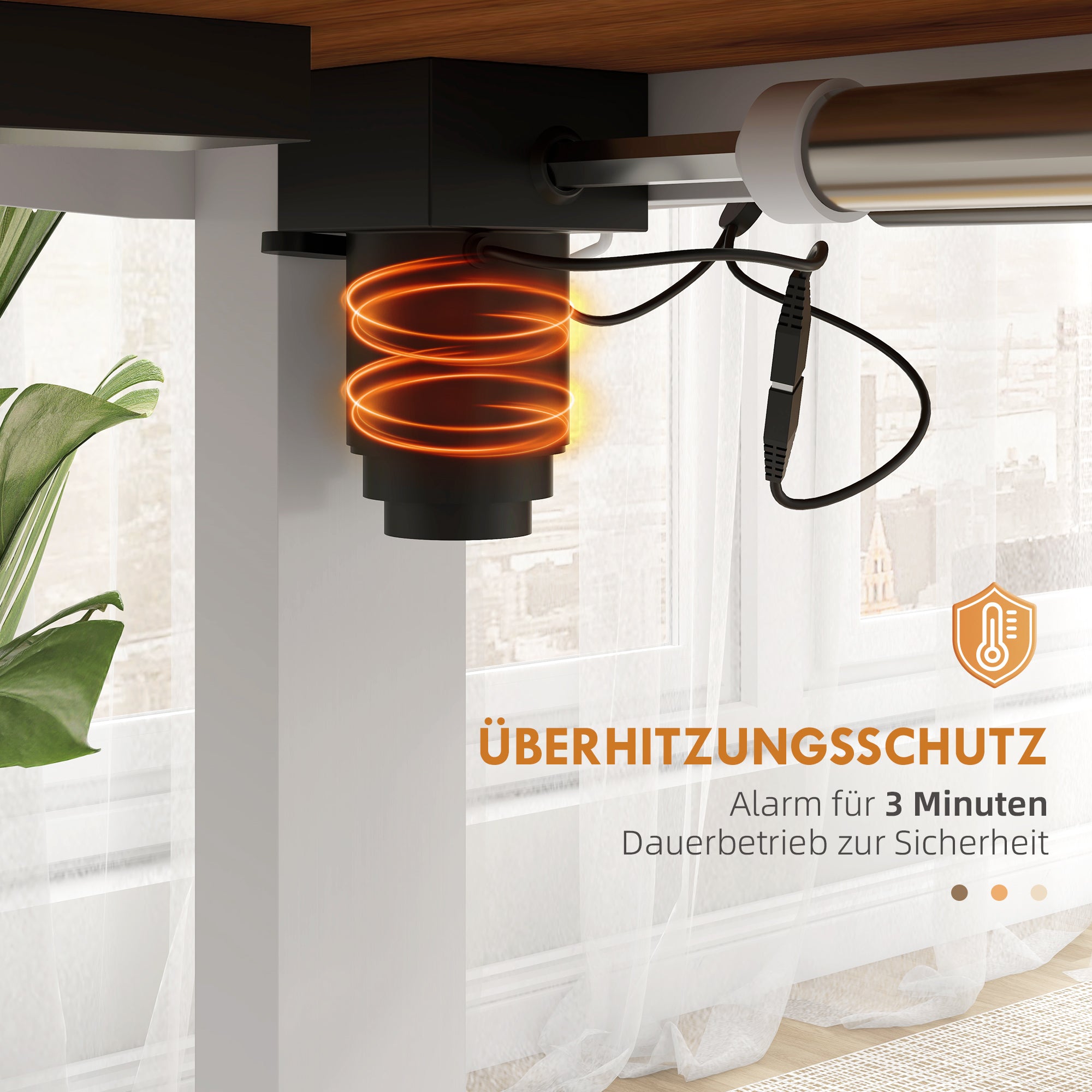 Vinsetto Stehschreibtisch, höhenverstellbar, 120x60x72-116cm, Natur/Weiß