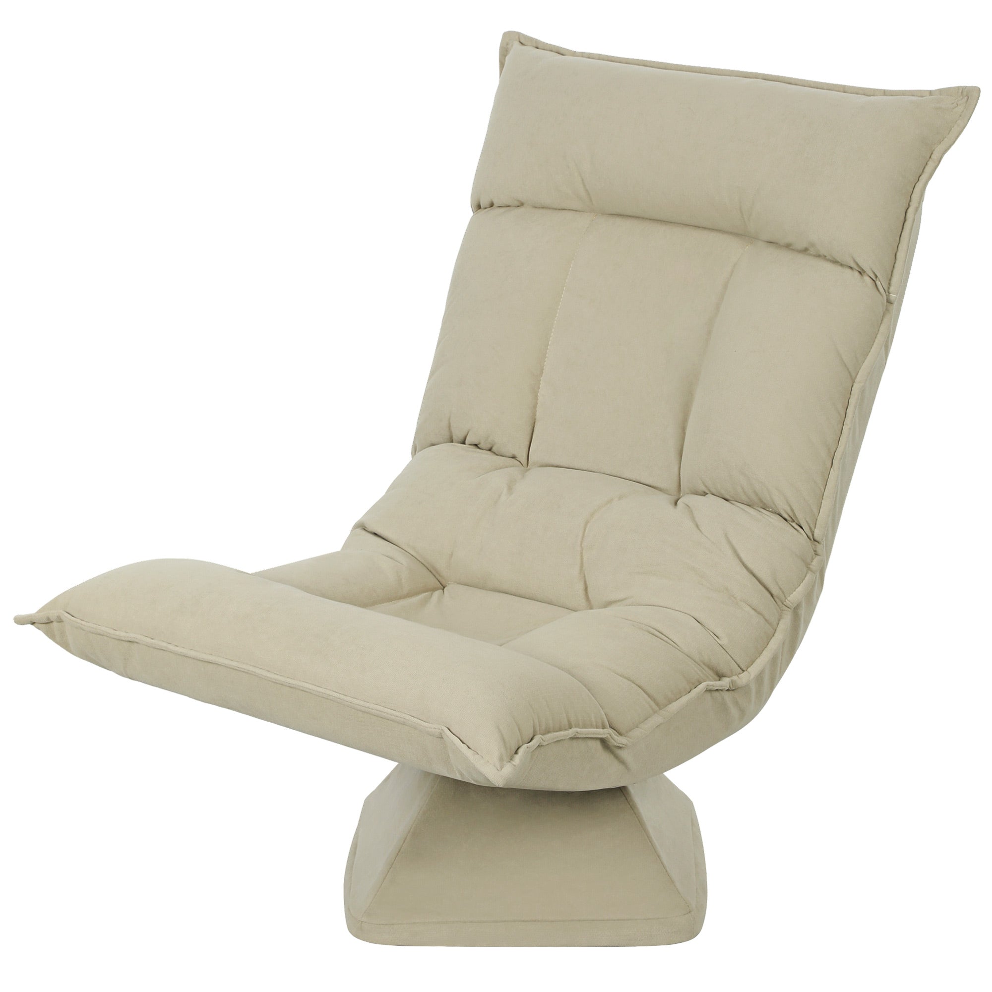 HOMCOM Bodensessel mit 5-fach verstellbarer Rückenlehne, drehbar, moderner Polsterstuhl, Beige