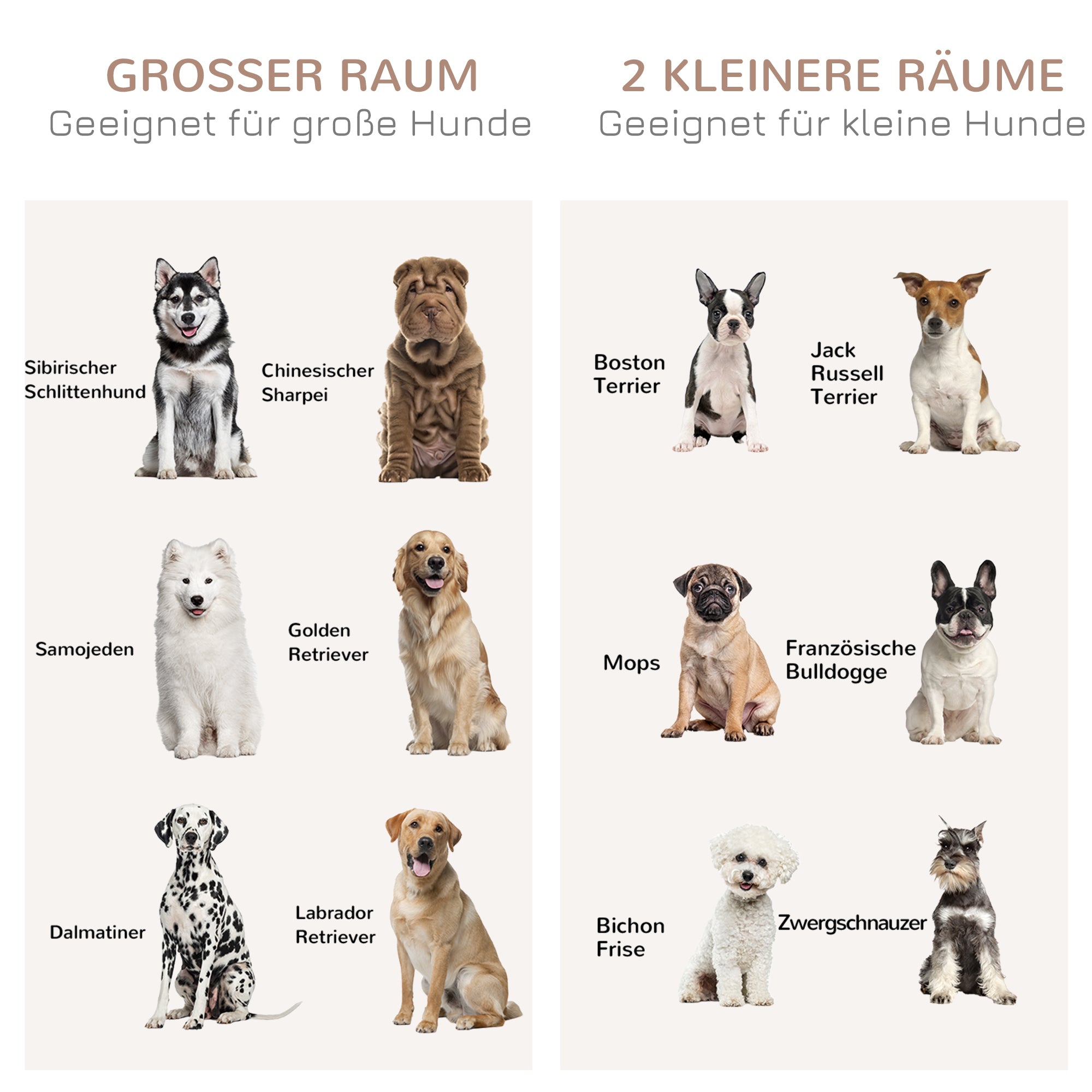 PawHut Hundekäfig mit 2 Türen, Hundebox, Transportbox für Hunde, rustikales Design, verriegelbar, Weiß
