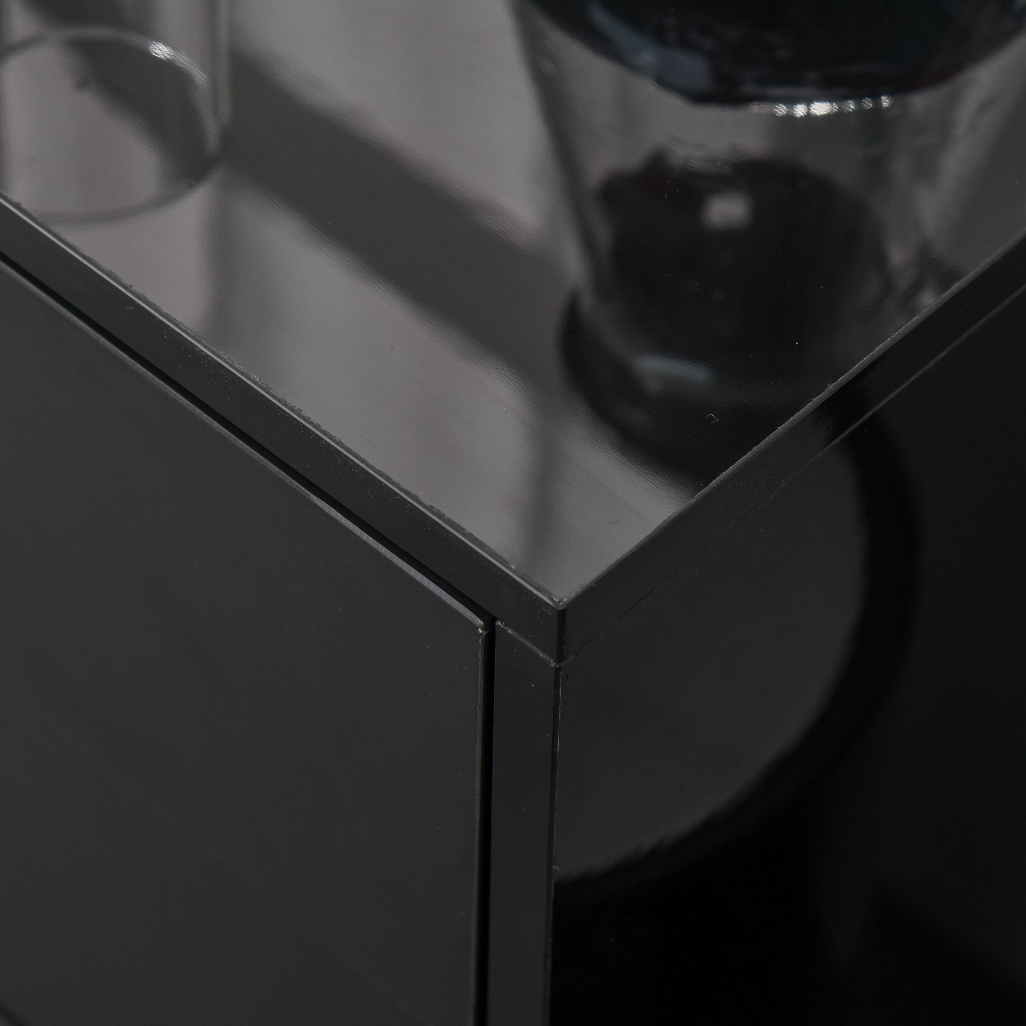 HOMCOM Aufbewahrungsschrank mit 2 Schubladen, 2 Türen, mit Kippschutz, für Wohnzimmer, Schlafzimmer, 79 x 36 x 74 cm, Schwarz