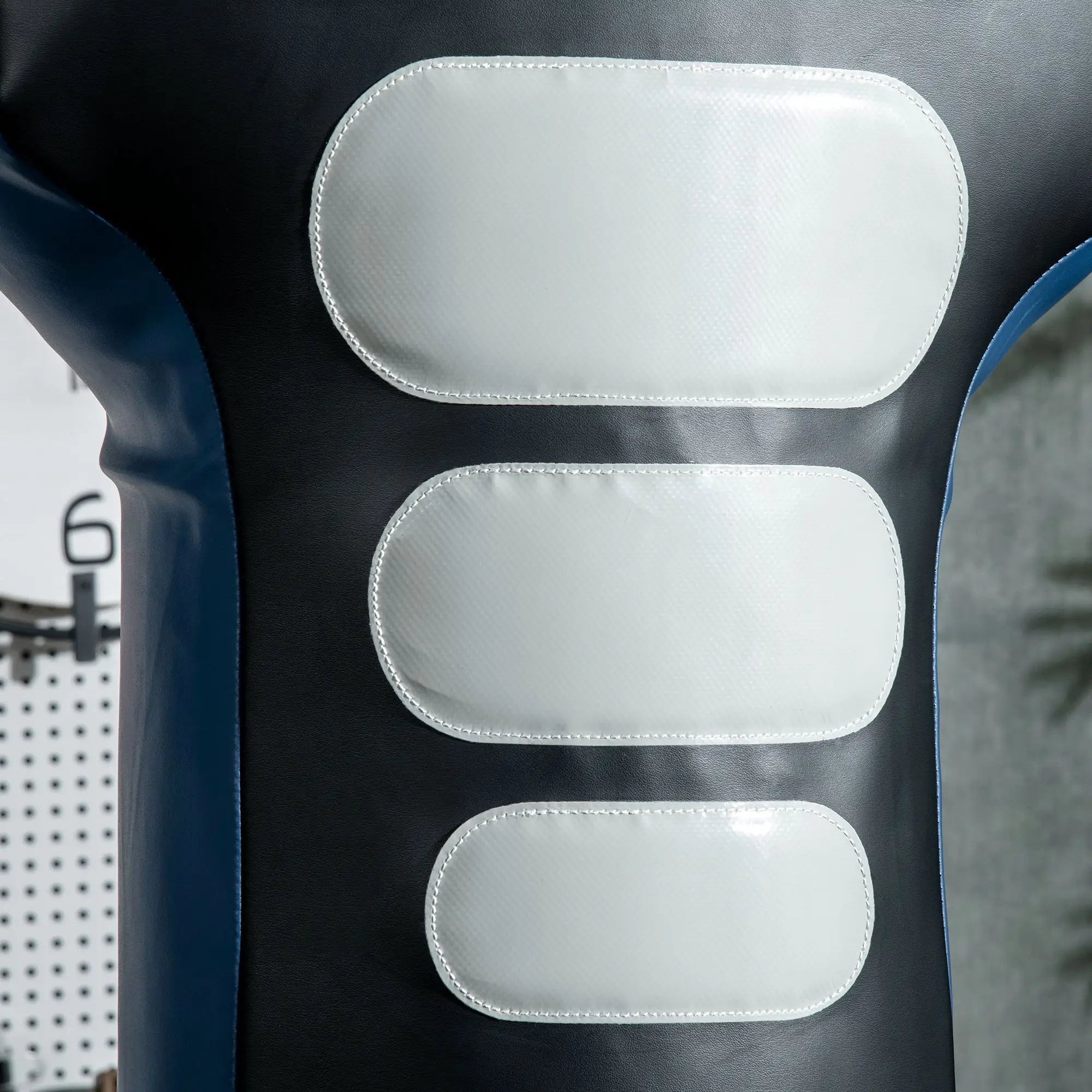 SPORTNOW Boxdummy, freistehend, höhenverstellbar, schwerer Standfuß, Kunstleder, schwarz+grau+blau, 55 x 55 x 178-207 cm