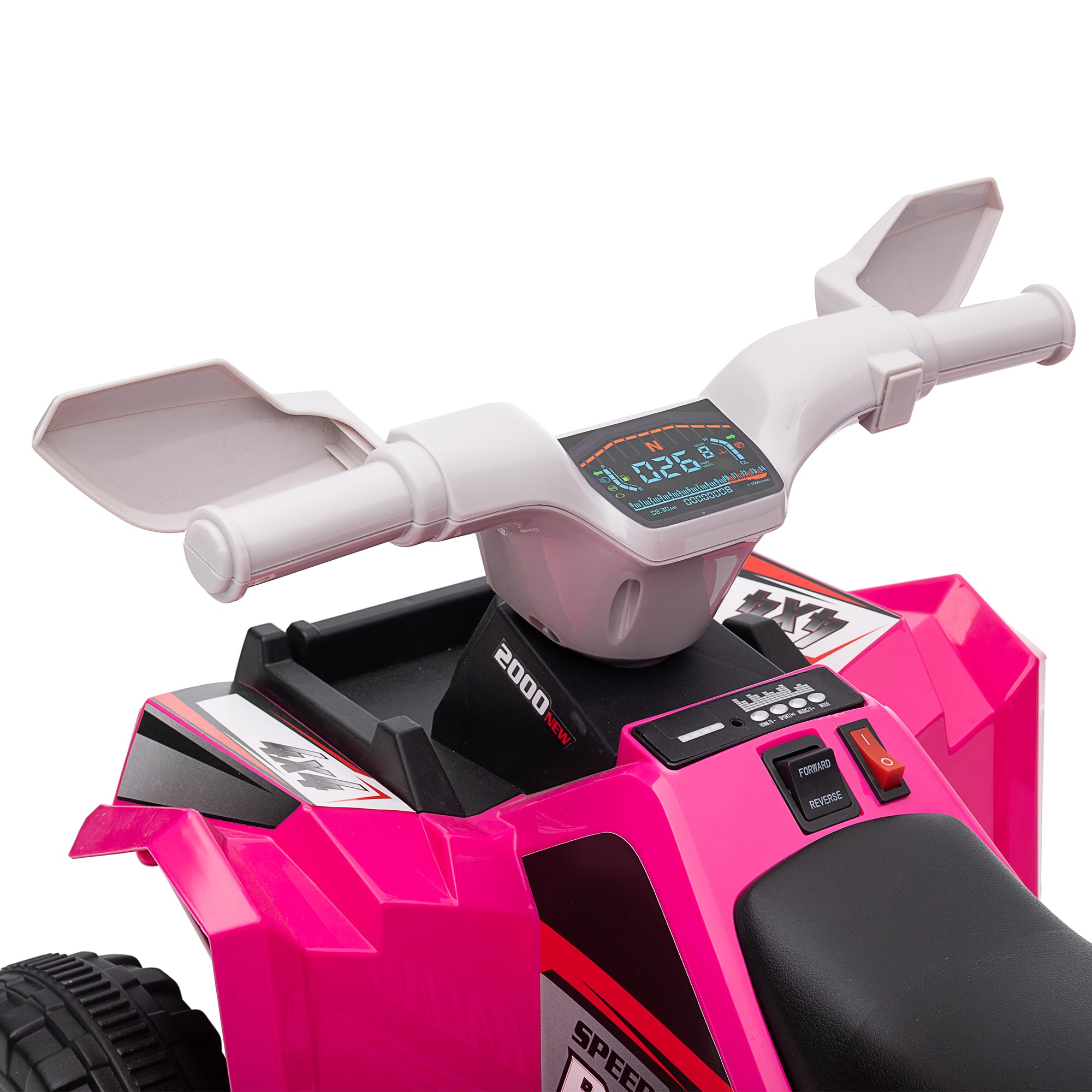 HOMCOM Elektro-Kinderquad, 2,5 km/h, Vorwärts- & Rückwärtsgang, für 18-36 Monate, Rosa