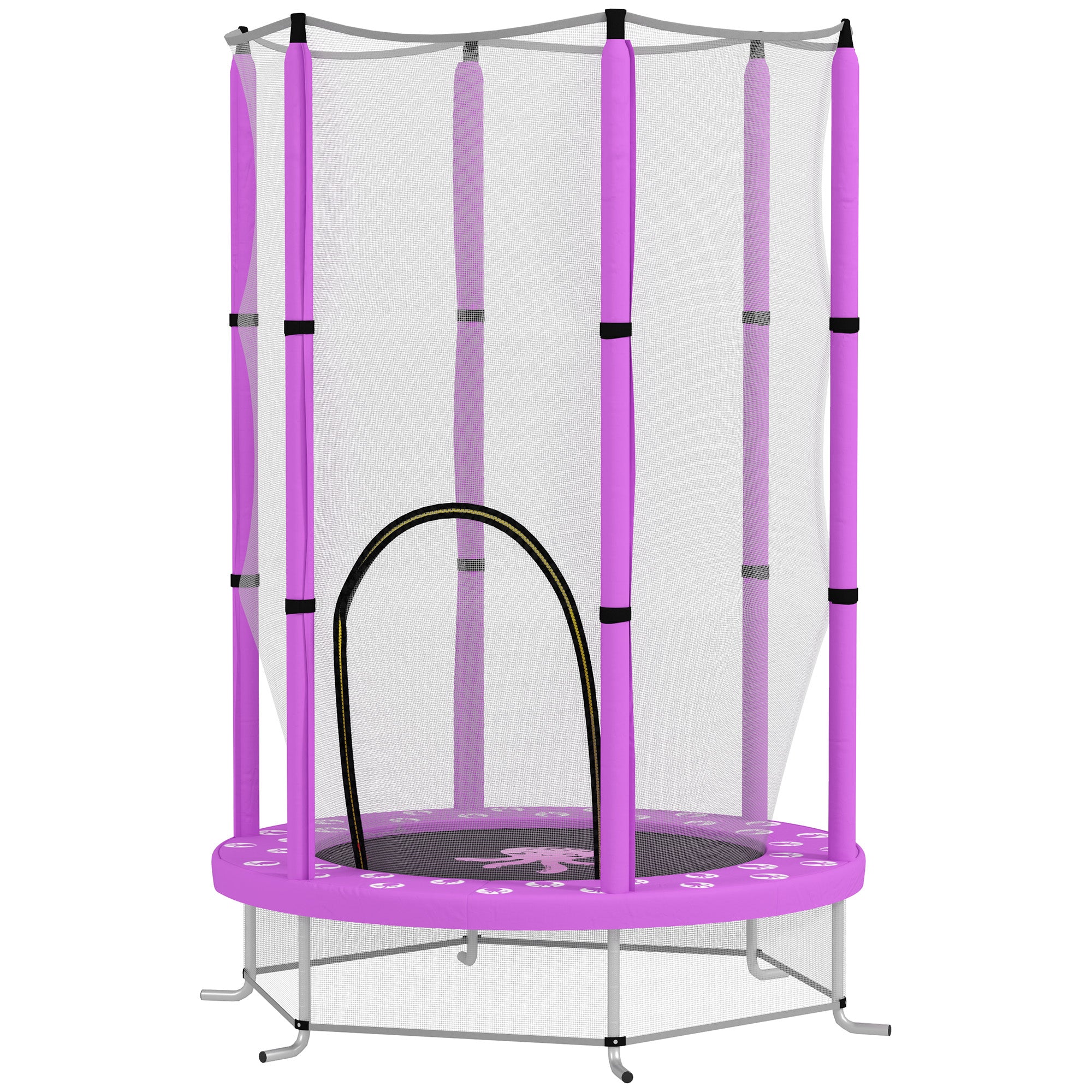 AIYAPLAY Kindertrampolin mit Sicherheitsnetz, für den Innen- und Außenbereich, 3-6 Jahre, Violett