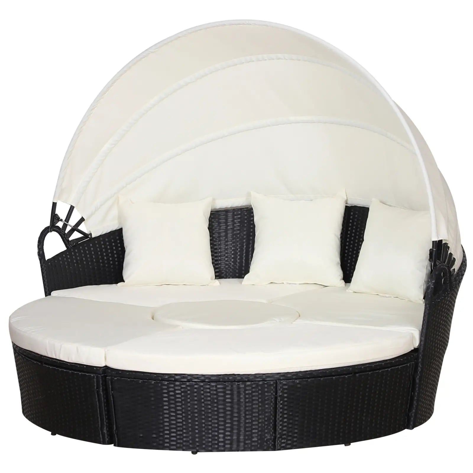 Outsunny Gartenmöbel-Set mit Baldachin 4-tlg. Rattan Lounge