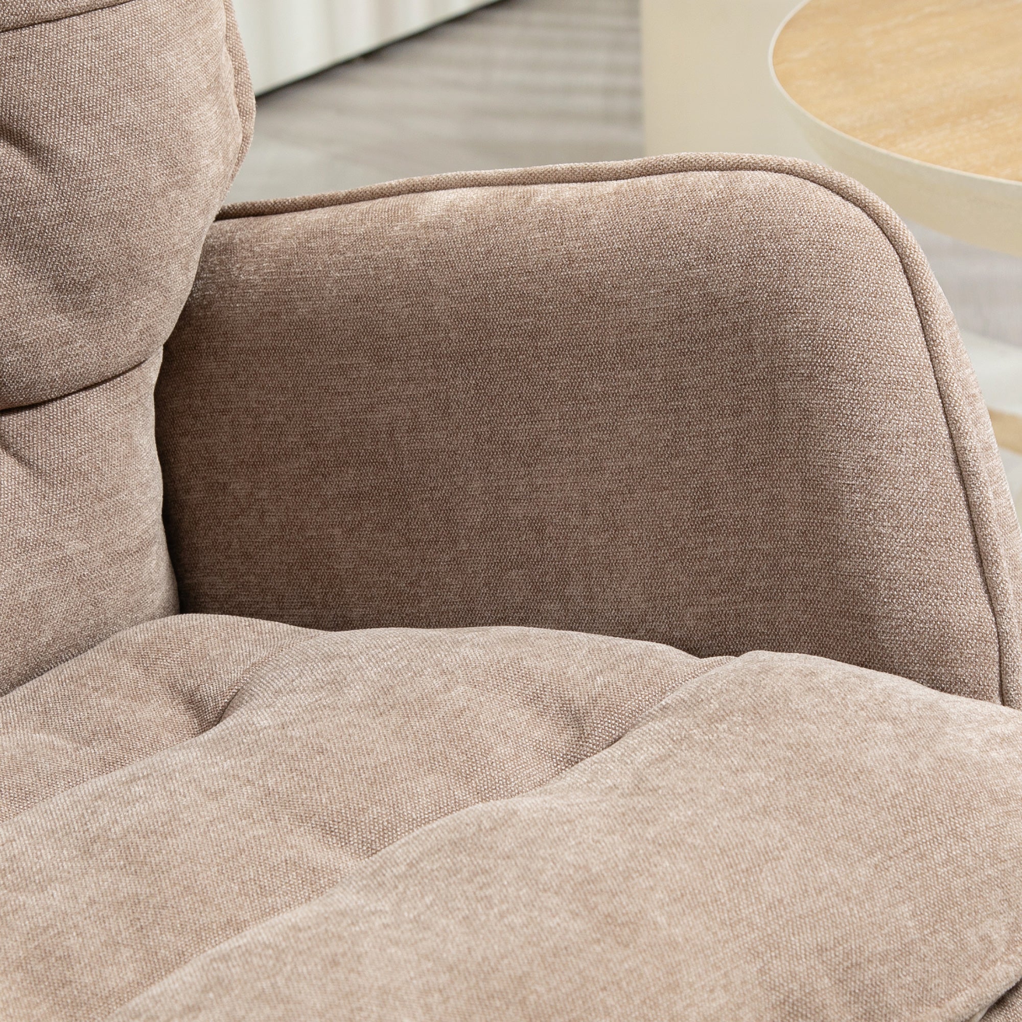 HOMCOM Schaukelstuhl, breiter Sitz, hohe Rückenlehne, Buchenholzrahmen, bis 120 kg, Braun