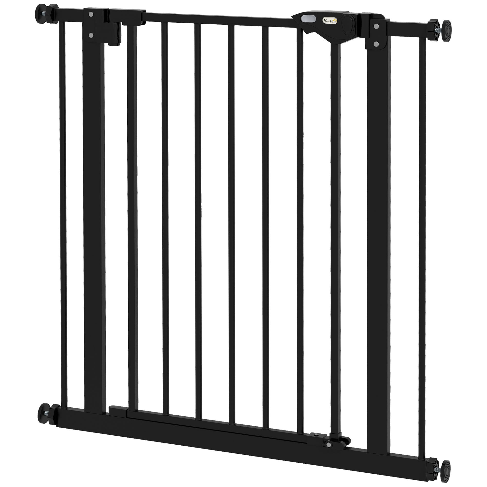 PawHut Türschutzgitter für Hunde, Absperrgitter, Schutzgitter für Haustiere, Metall, Kunststoff, 74-80 cm, Schwarz