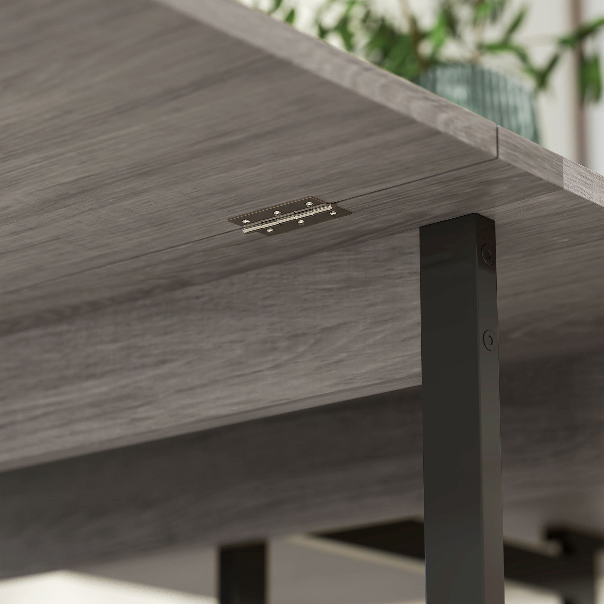 HOMCOM Klappbarer Esstisch im Industriedesign, für bis zu 4 Personen, offene Regale, flexibel, Metall, Spanplatte, Grau