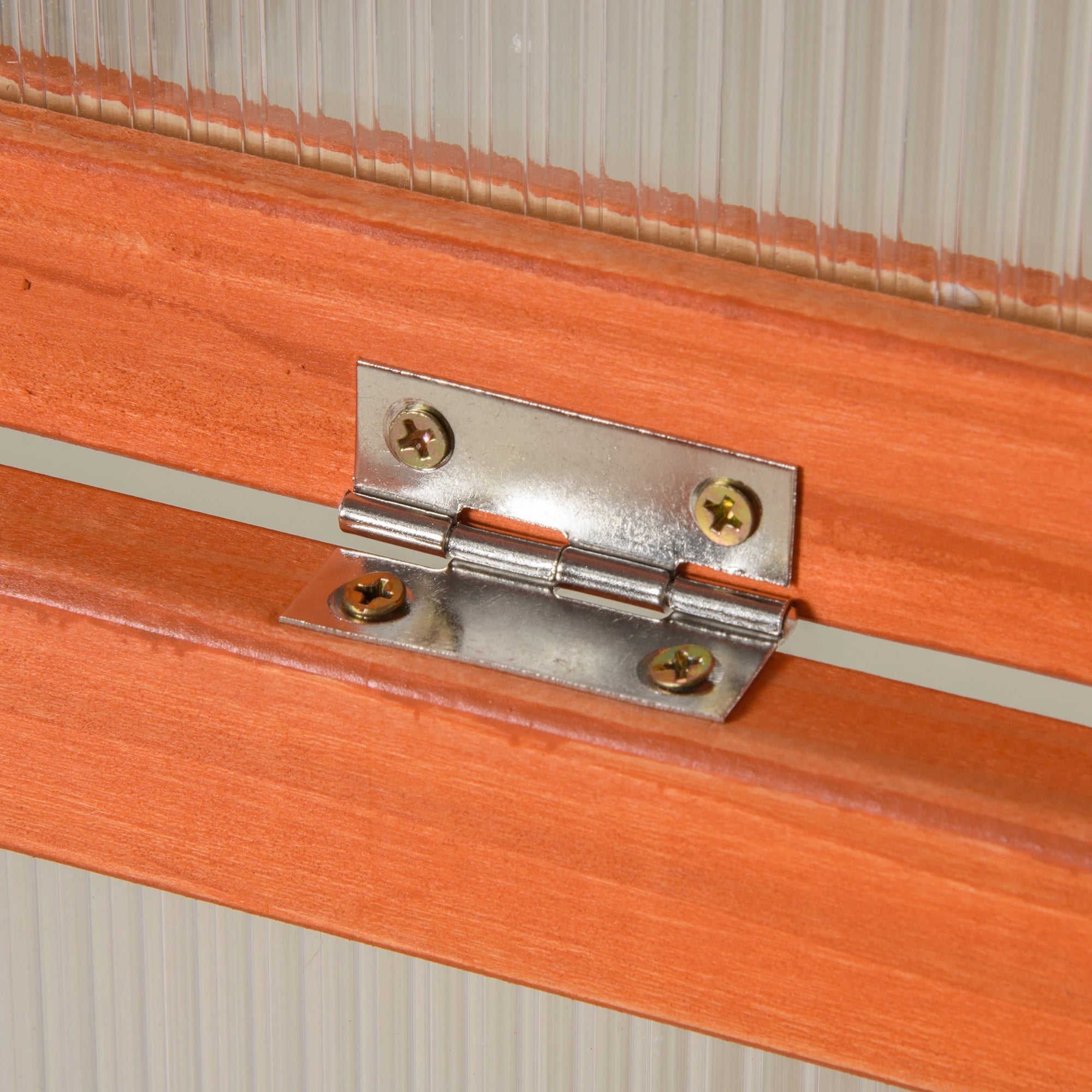 Outsunny Frühbeet Holz und Polycarbonat Treibhaus 90 x 46 x 40 cm Gewächshaus mit Abdeckung wetterfest Frühbeetkasten für Garten Pflanzenbeet Orange