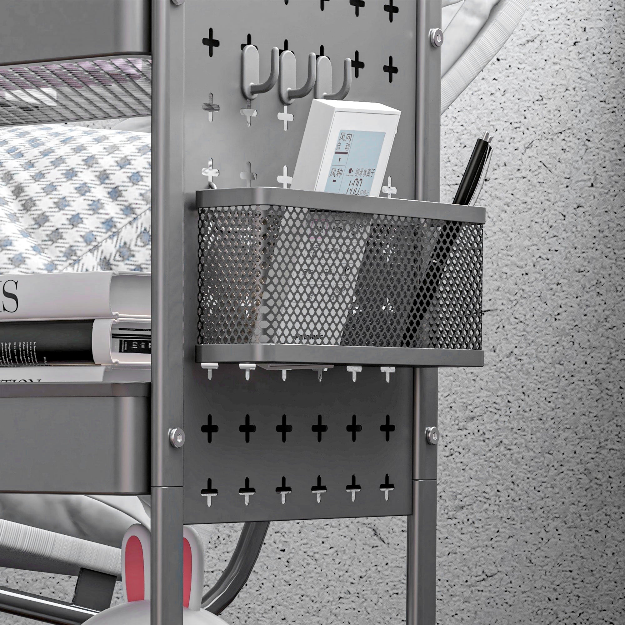 HOMCOM Mehrzweckwagen Rollwagen Küchenwagen, 3 Regale, 4 Rollen, 53,5 cm x 30,5 cm x 75 cm, Grau