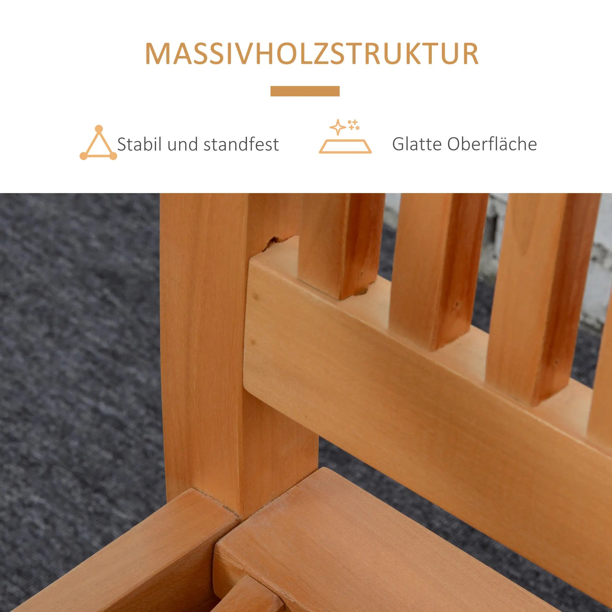 Outsunny Gartenbank 2-Sitzer Pappelholz Gelb