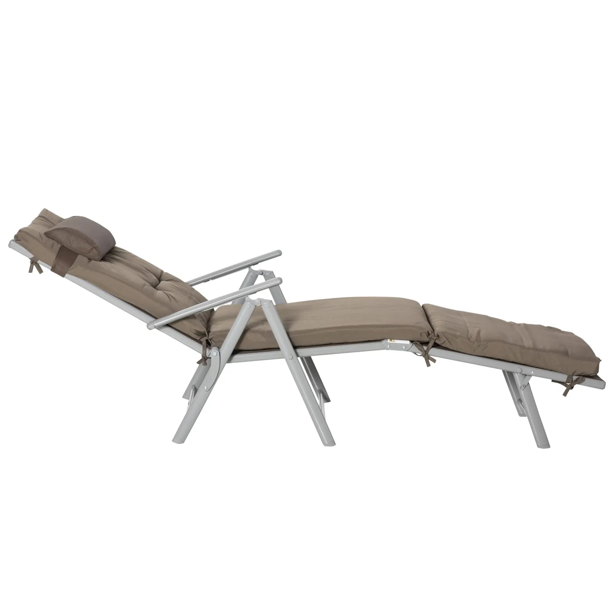 Outsunny Sonnenliege klappbar 7-fach verstellbar mit Kissen
