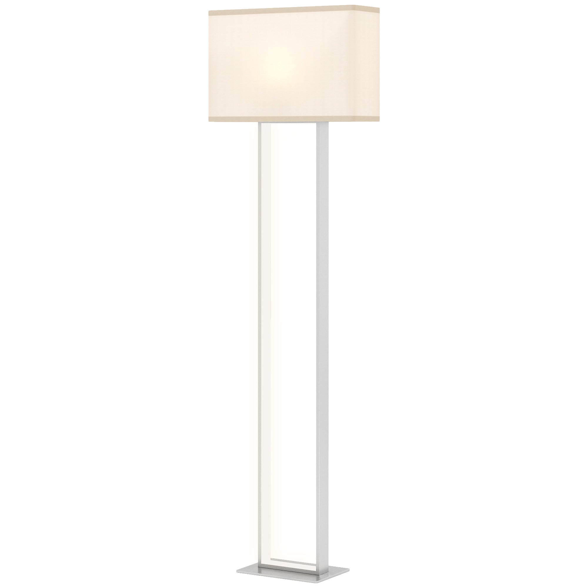 HOMCOM Moderne Stehlampe, 3 Modi, Fußschalter, verstellbare Helligkeit, Leinenoptik, Weiß