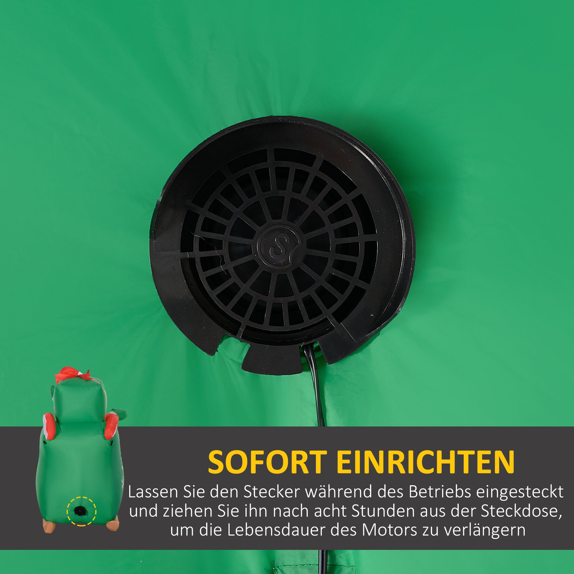 Outsunny Weihnachtsmann mit Schlitten & Rentier, aufblasbar, weiße LED-Beleuchtung, 210 x 80 x 140 cm