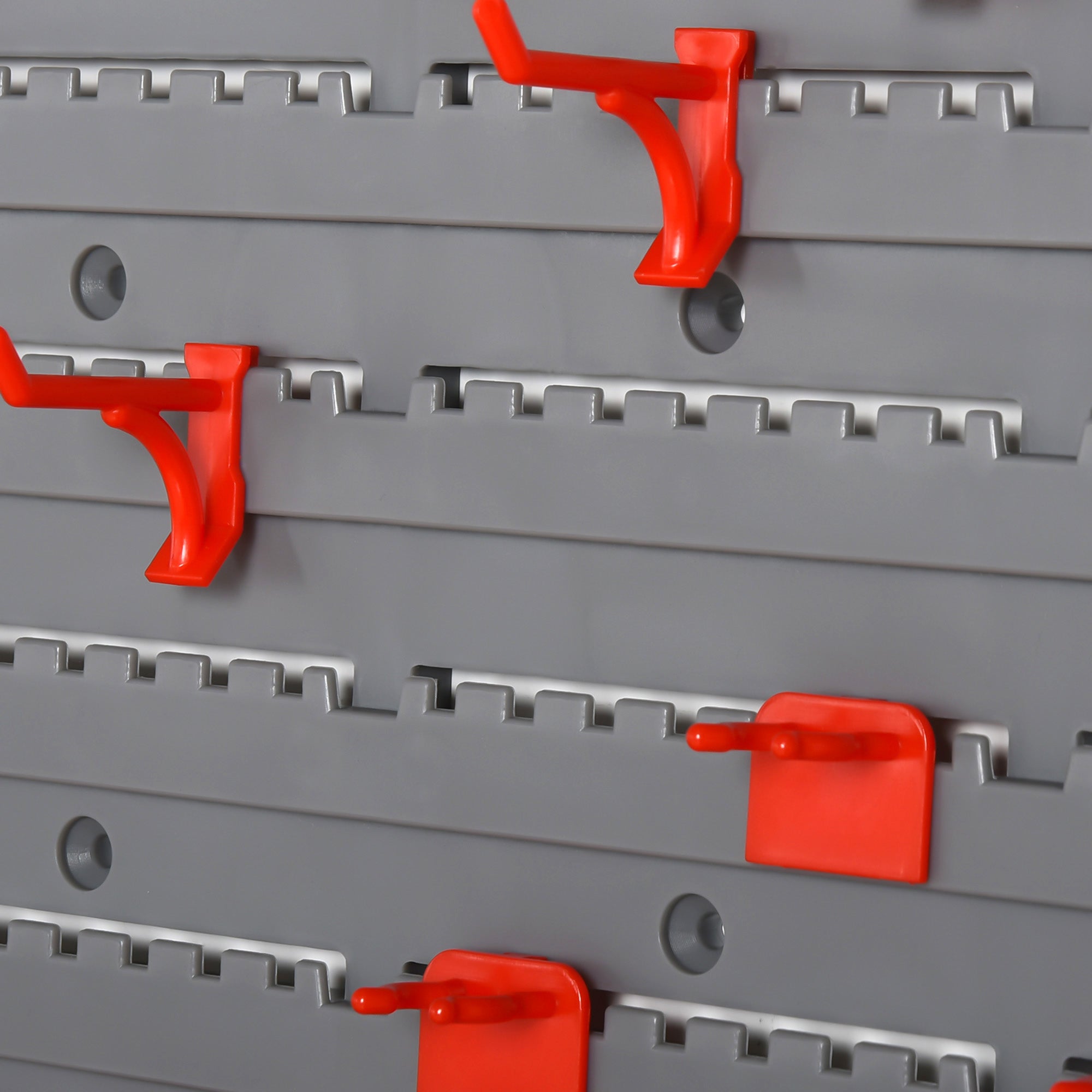 DURHAND Werkzeuglochwand Wandregal 54 tlg Werkzeughalter Werkzeugwand für Werkstatt Sichtlagerkästen Hakenset PP Grau+Rot 95,5 x 23 x 53,5 cm