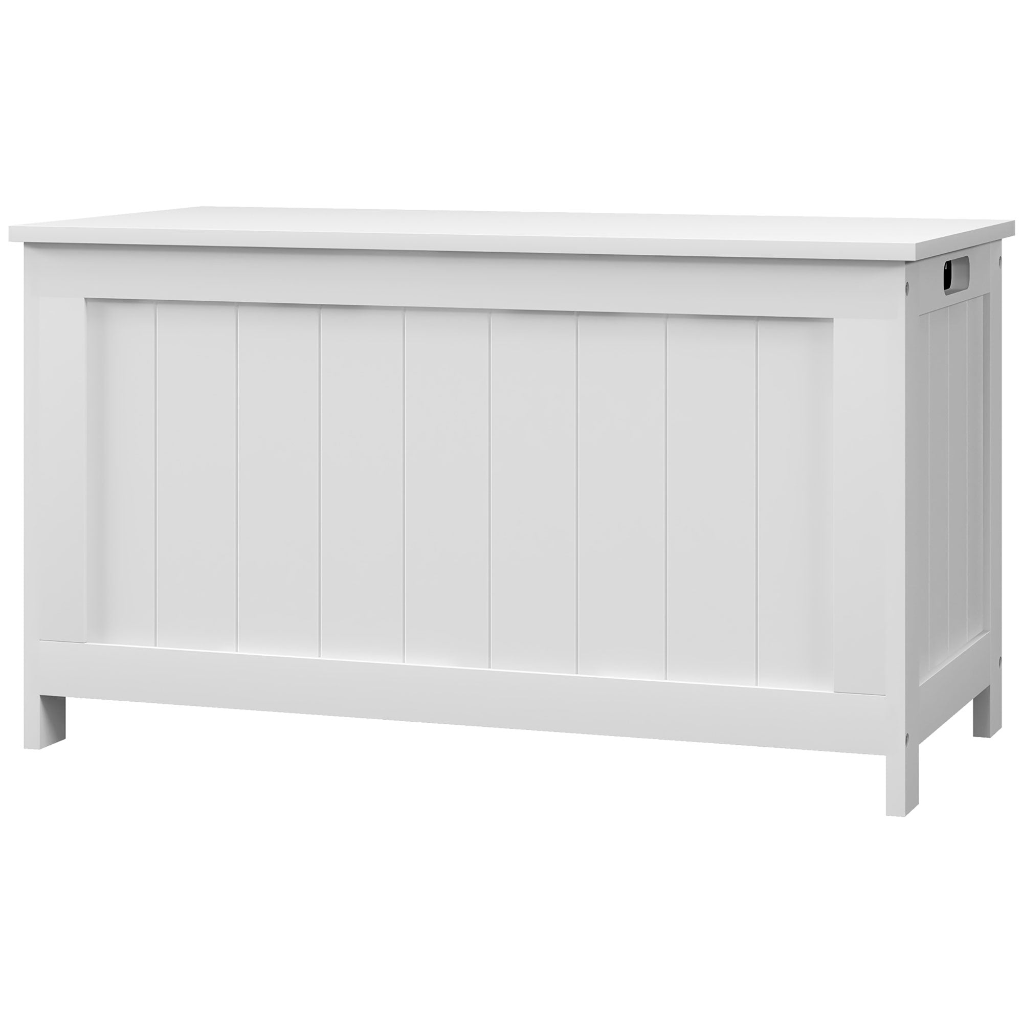HOMCOM Aufbewahrungsbox Aufbewahrunskiste Spielzeugtruhe, MDF, 2 Griffe, 81 x 40 x 46 cm, Weiß