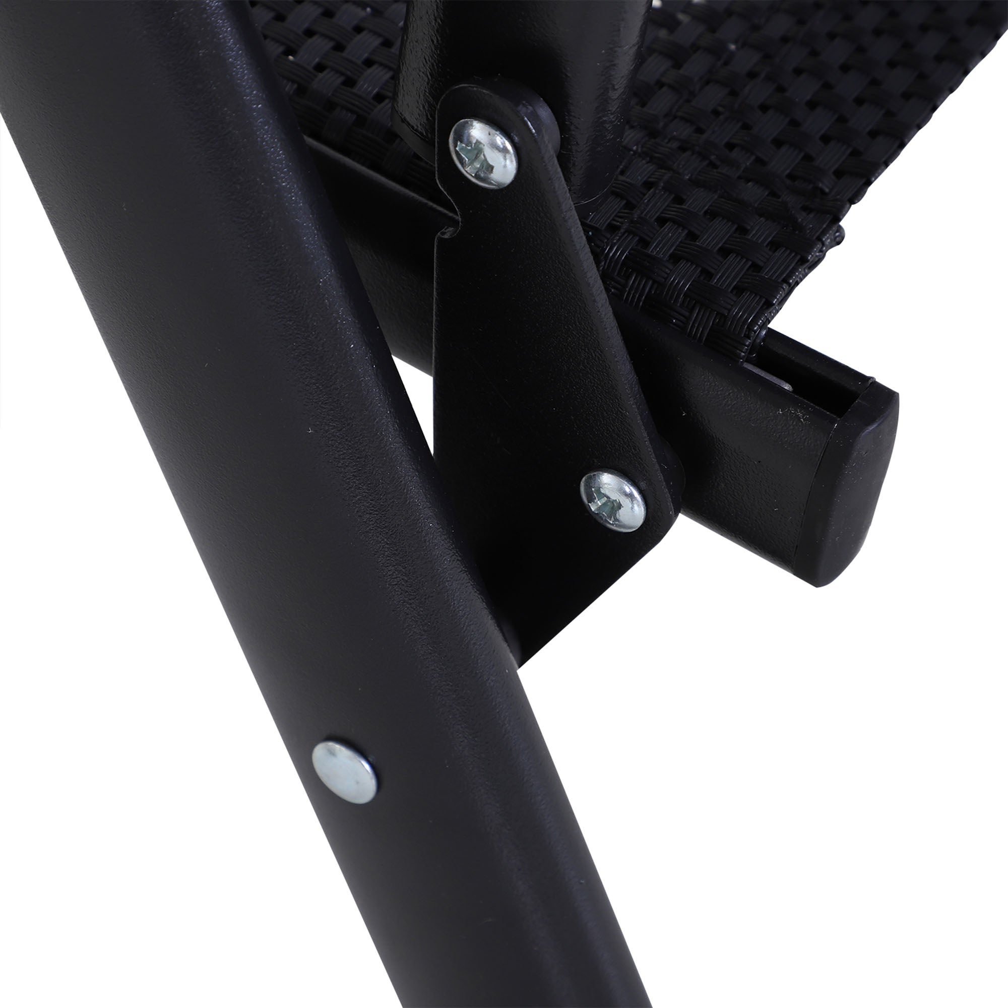 Outsunny Klappstuhl mit Armlehne 2er Set Campingstuhl Angelstuhl Metall Schwarz 58 x 64 x 94 cm