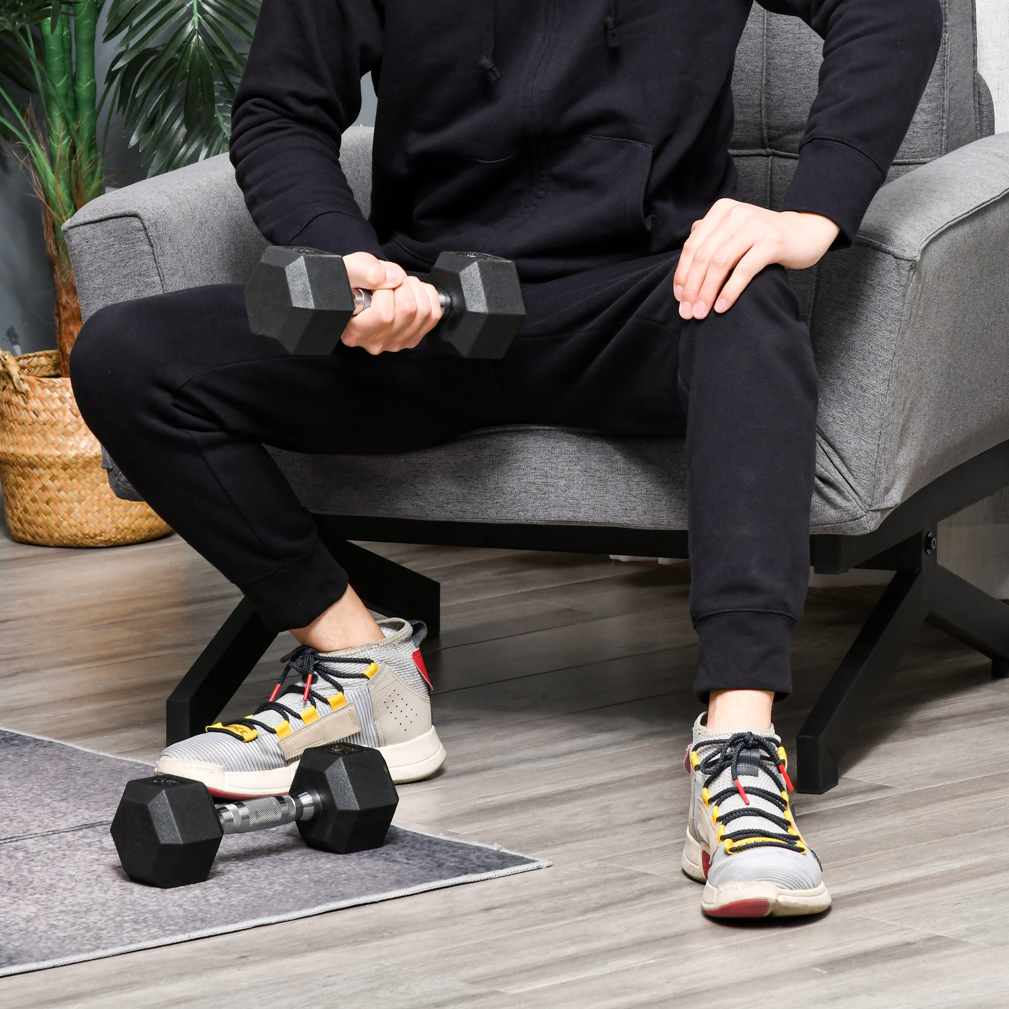 HOMCOM Hantelset, 2er Set Hanteln mit gerändeltem Griff, Kurzhantelset aus Gusseisen, 2 x 5 kg, Kurzhanteln für Männer und Frauen, Dumbbell Set für Zuhause, Fitnessstudio, Krafttraining