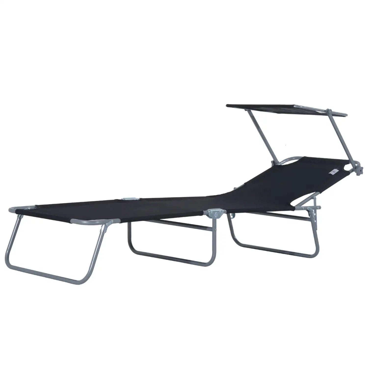 Outsunny klappbare Sonnenliege mit Sonnenschutz