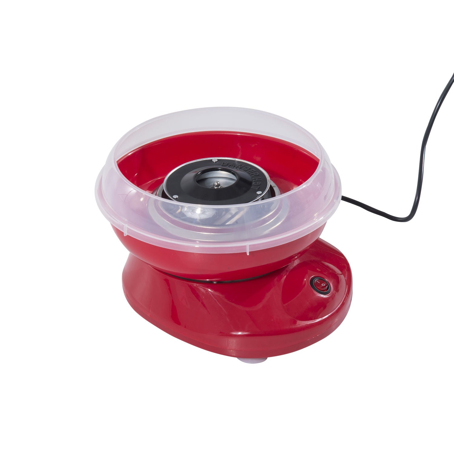 HOMCOM Zuckerwattemaschine, einfach zu bedienendes Zuckerwattegerät, für Erwachsene und Kinder, Edelstahl, PP, Rot