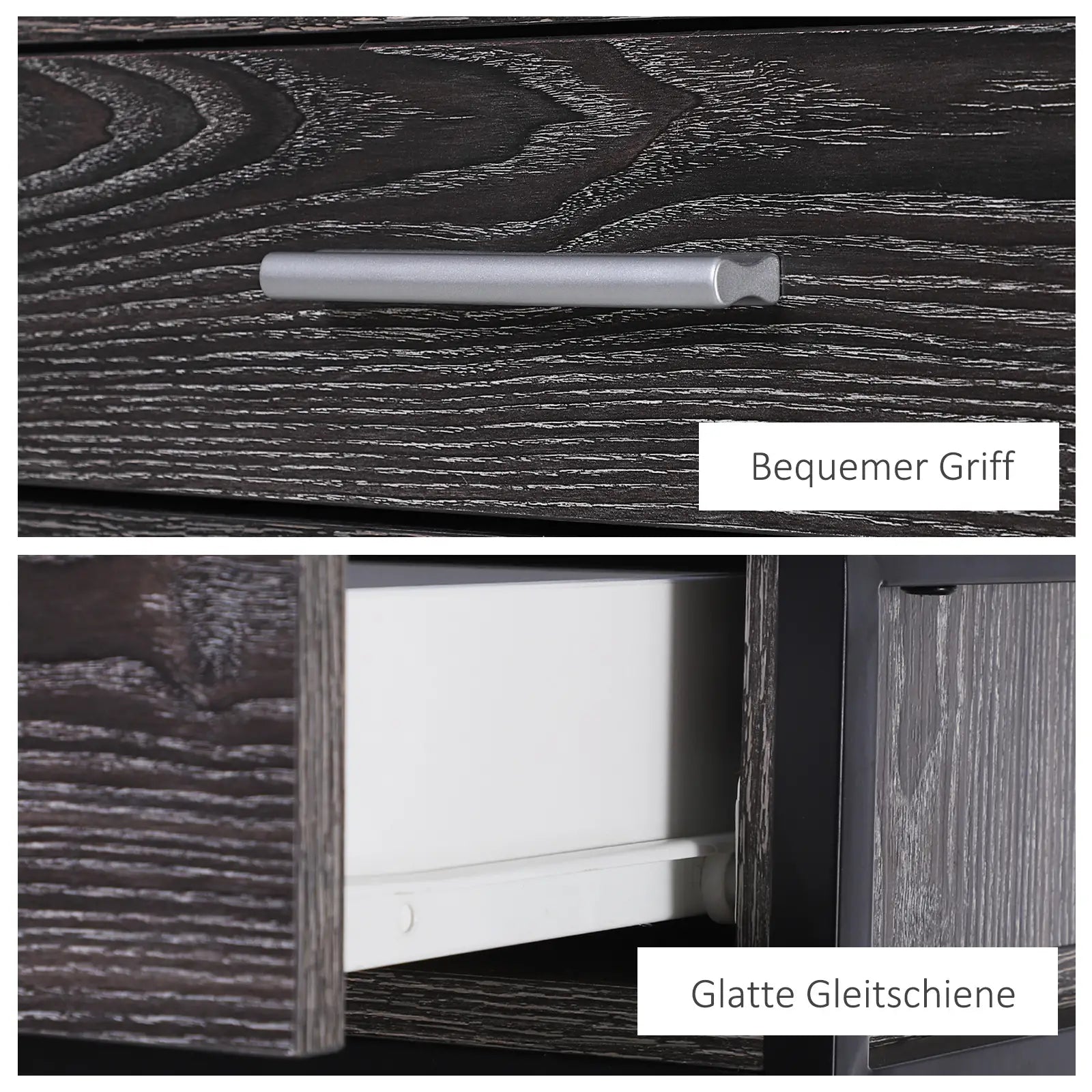 HOMCOM Konsolentisch Eingangstisch Beistelltisch 2 Schubladen Unterregal Stahl Grau 120 x 30 x 81,5 cm