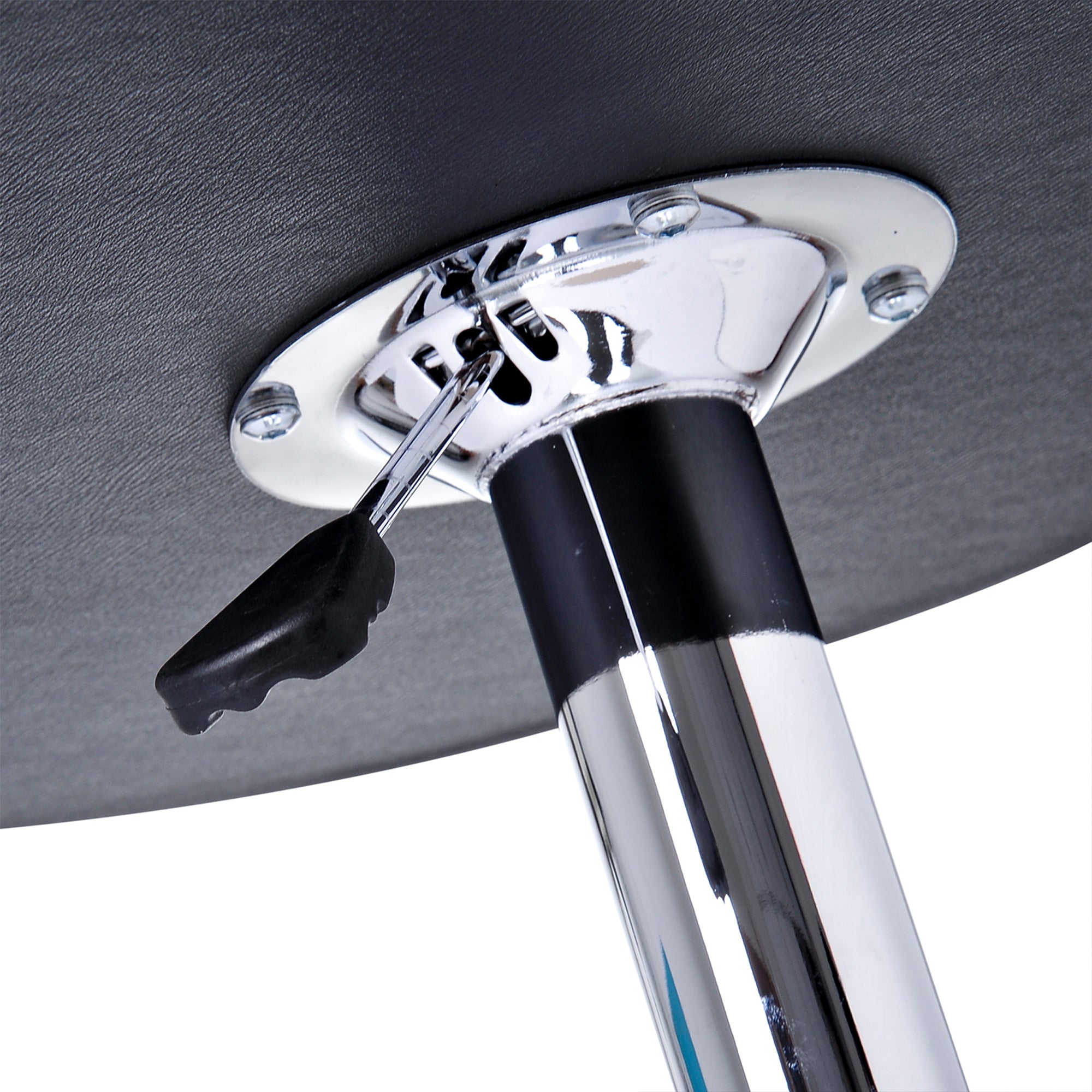 HOMCOM Bartisch, höhenverstellbar, Kunstlederbezug, Vintage-Design, Schwarz + Silber