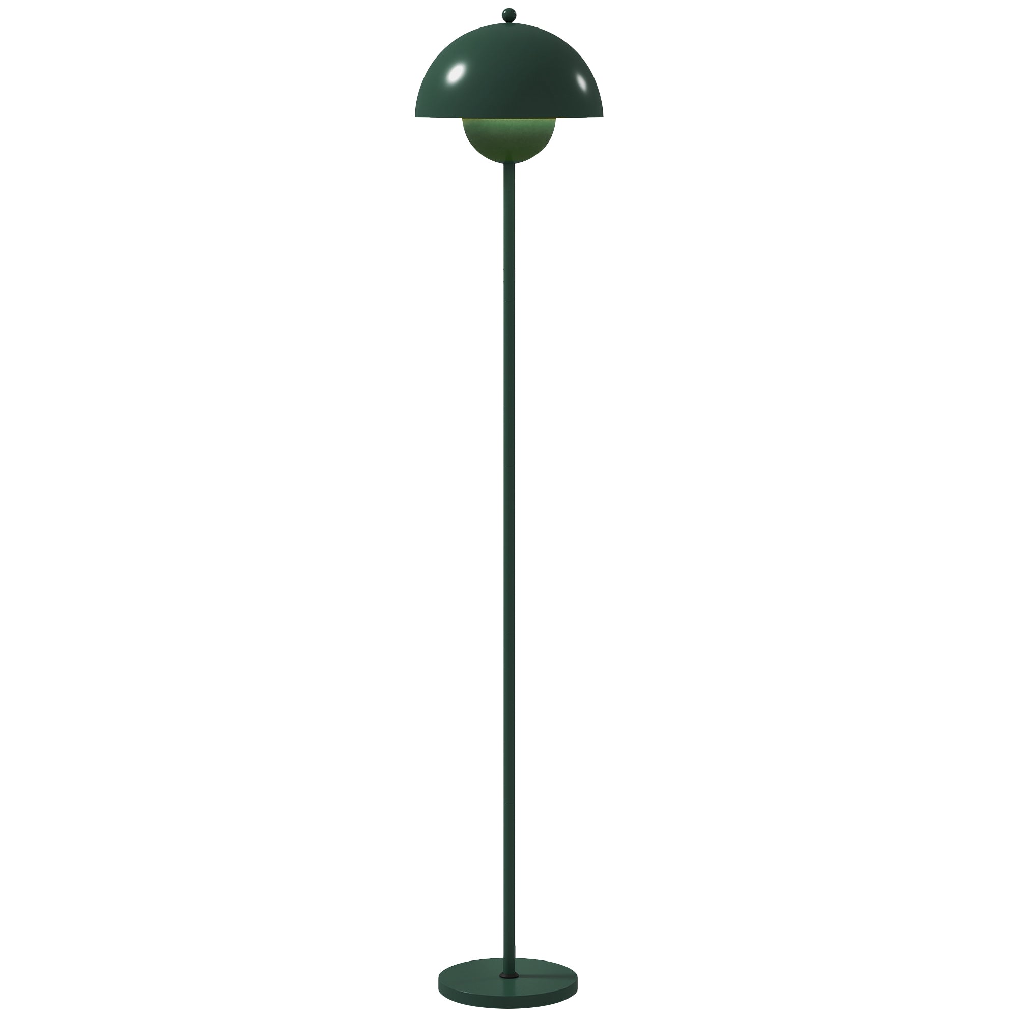 HOMCOM Stehlampe, runder Schirm, Fußschalter, langes Kabel, eleganter Look, Stahl, Grün