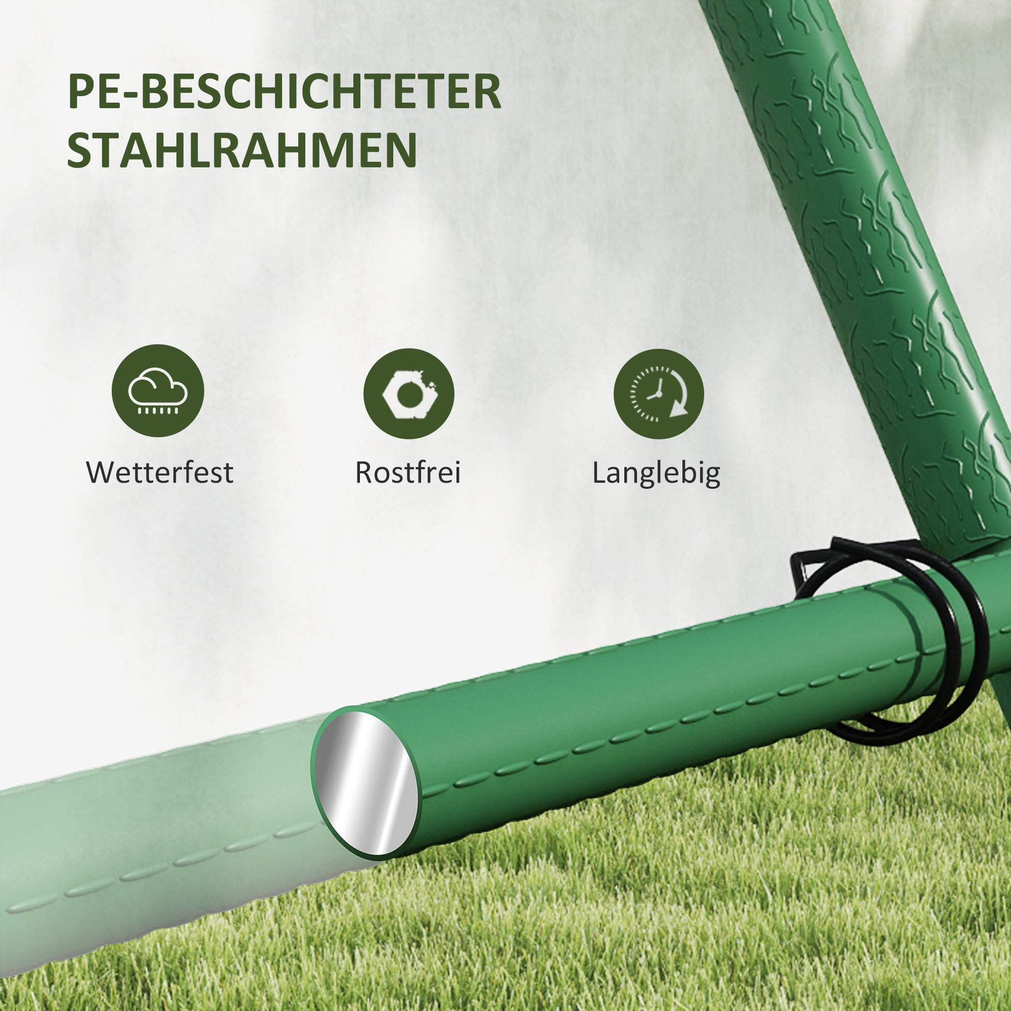 Outsunny Rankgitter aus Stahl zum Stecken rostfrei Rankhilfe in A-Form für Kletterpflanzen 101x133x227 cm Grün