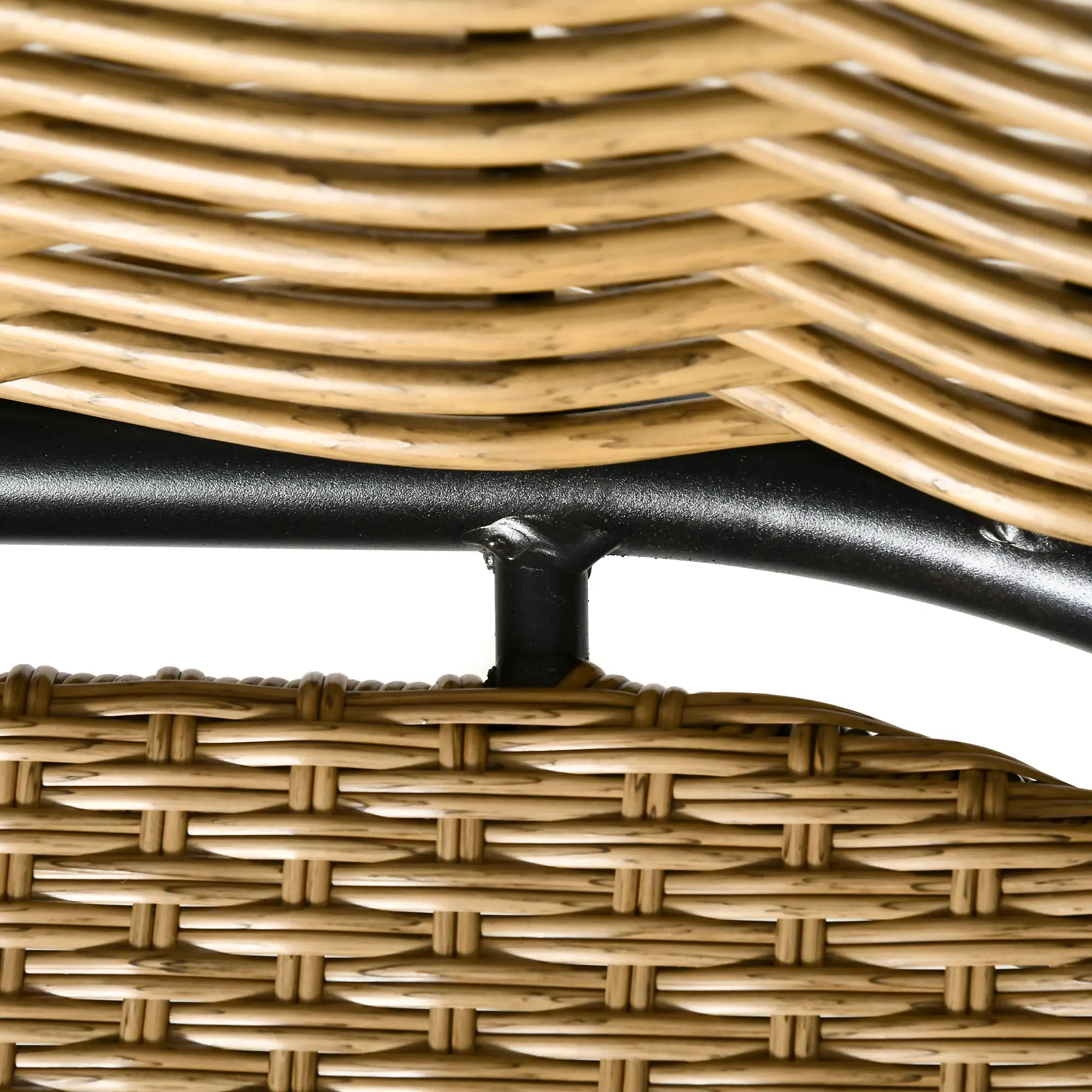 Outsunny Polyrattan Gartenmöbelset 5-tlg. Outdoor Sofa mit 2 Tischen Aluminium