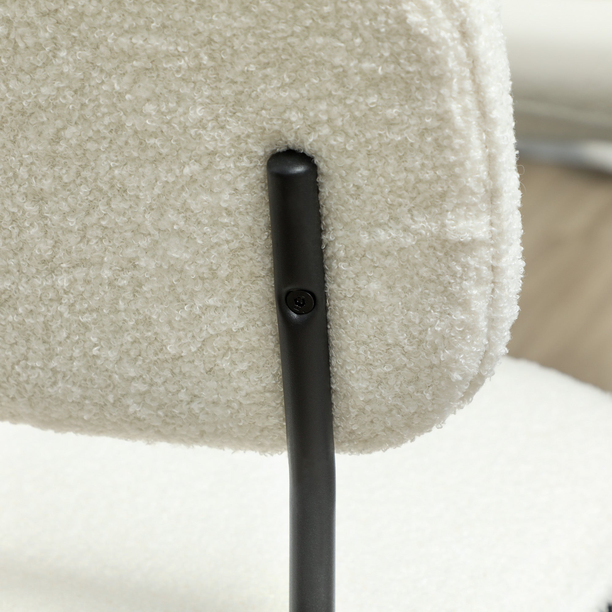 HOMCOM 4er-Set Esszimmerstühle, weicher Stoffbezug, Stahlbeine, armloses Design, Weiß