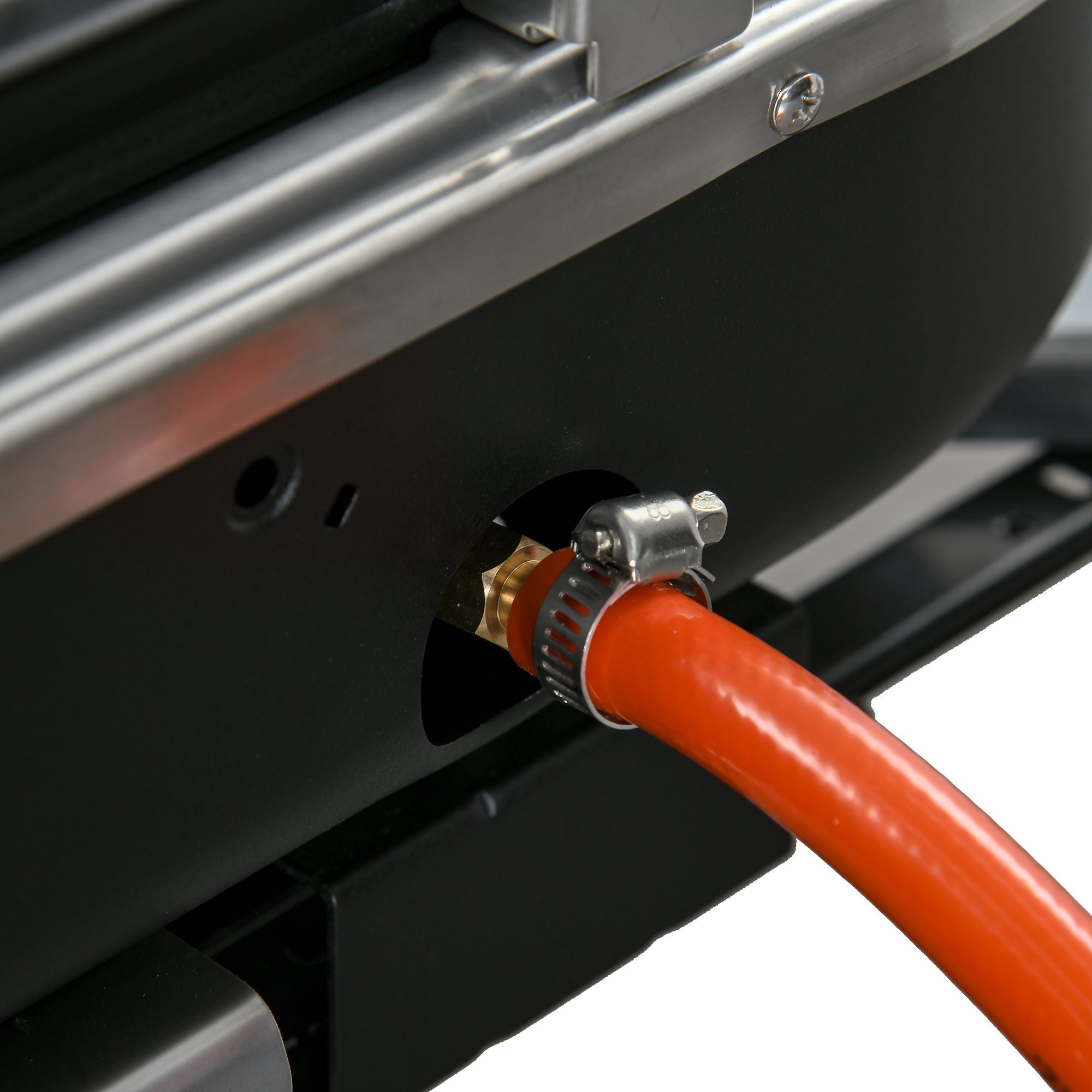 Outsunny Gasgrill 2,34 KW Klappbar BBQ Gartengrill inkl 2 Edelstahl-Brenner Druckminderer 66 x 34,5 x 37 cm Schwarz