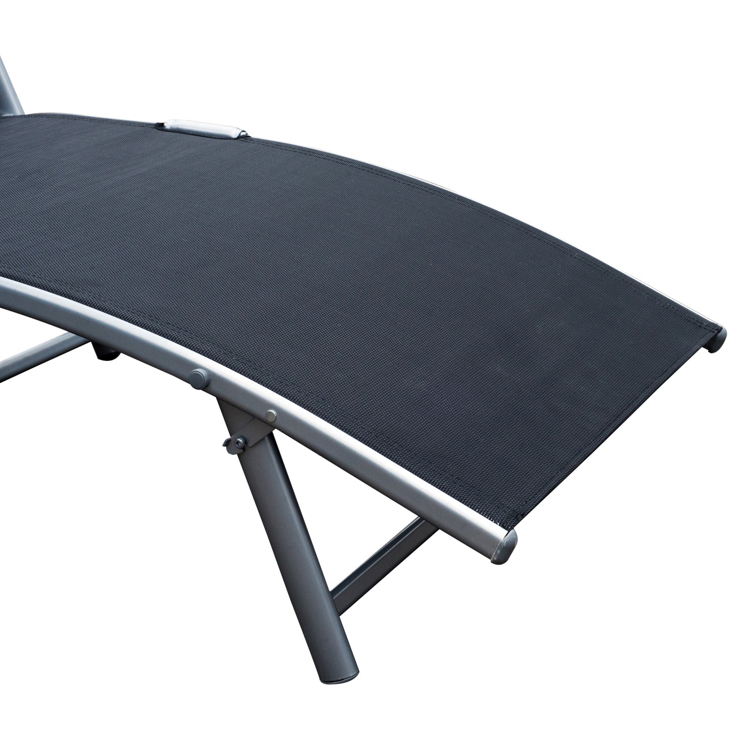 Outsunny Sonnenliege klappbar Strandliege mit Kissen Liegestuhl mit 7-Fach verstellbare Rückenlehne Gartenliege Relaxliege Gartenstuhl bis 165 kg belastbar, für Garten Urlaub Outdoor, Schwarz