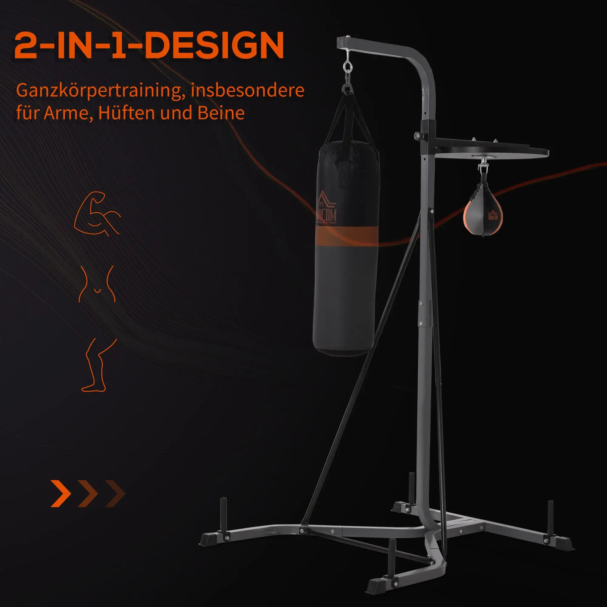 HOMCOM Boxsackständer 2-in-1 höhenverstellbar freistehend