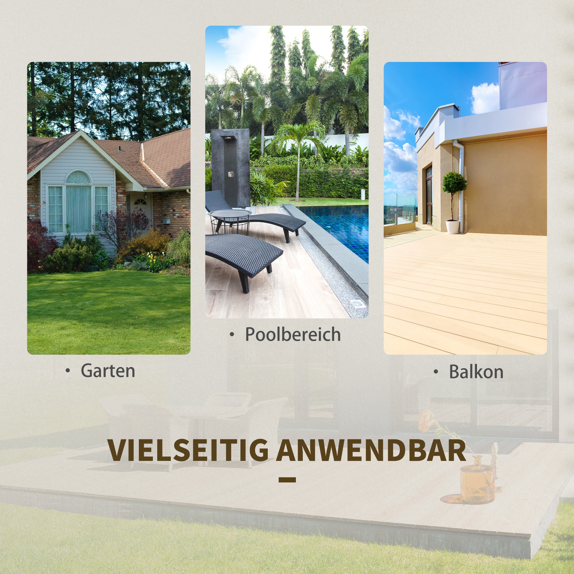 Outsunny Polyrattan Bistroset für 2 Personen Sitzgruppe Rattan Gartenmöbel Set Garnitur Braun