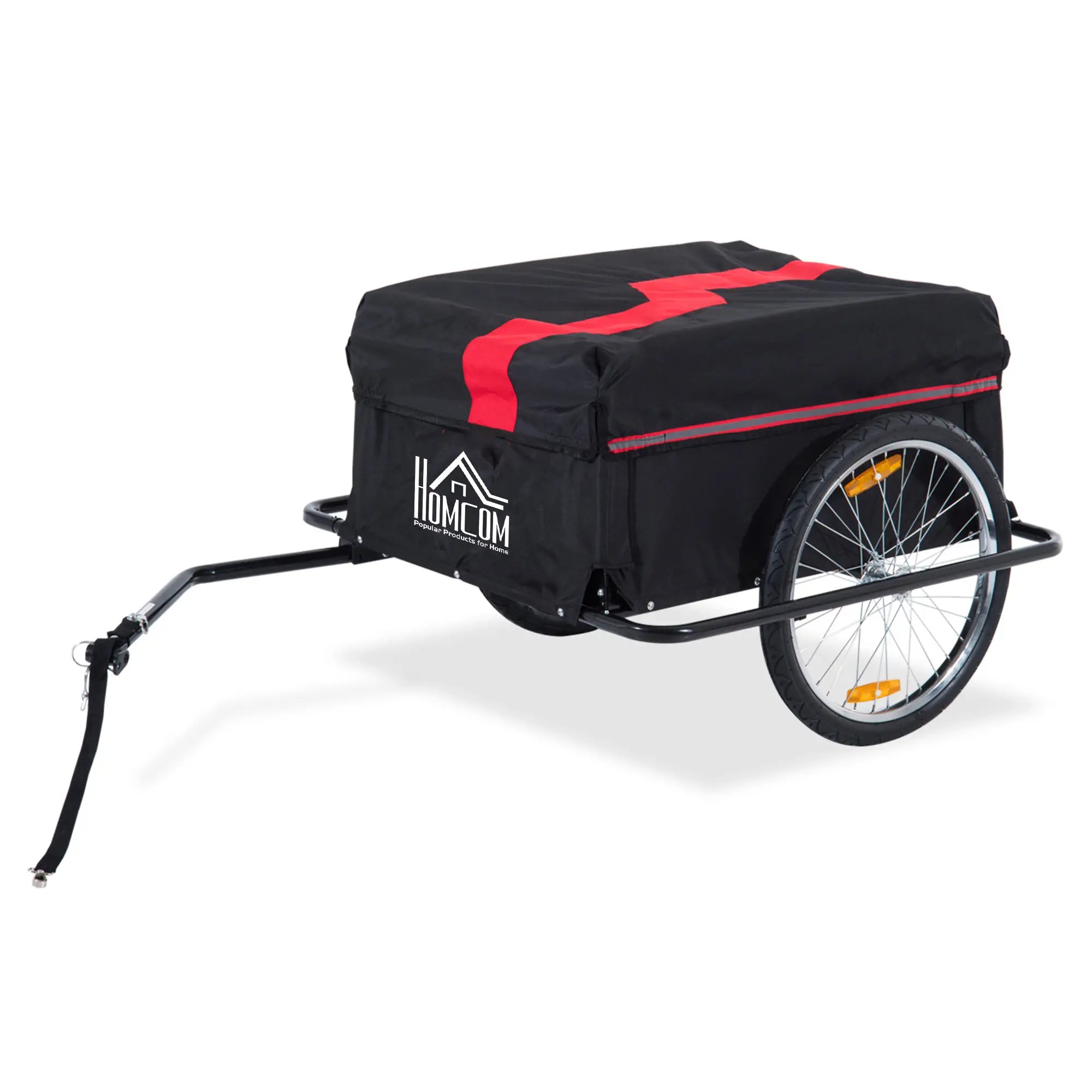 HOMCOM Fahrradanhänger Klappbar Lastenanhänger mit Kupplung,Transportwagen bis 40 kg belastbar, Transportanhänger Anhänger für Fahrrad Handwagen 140 x 88 x 60 cm