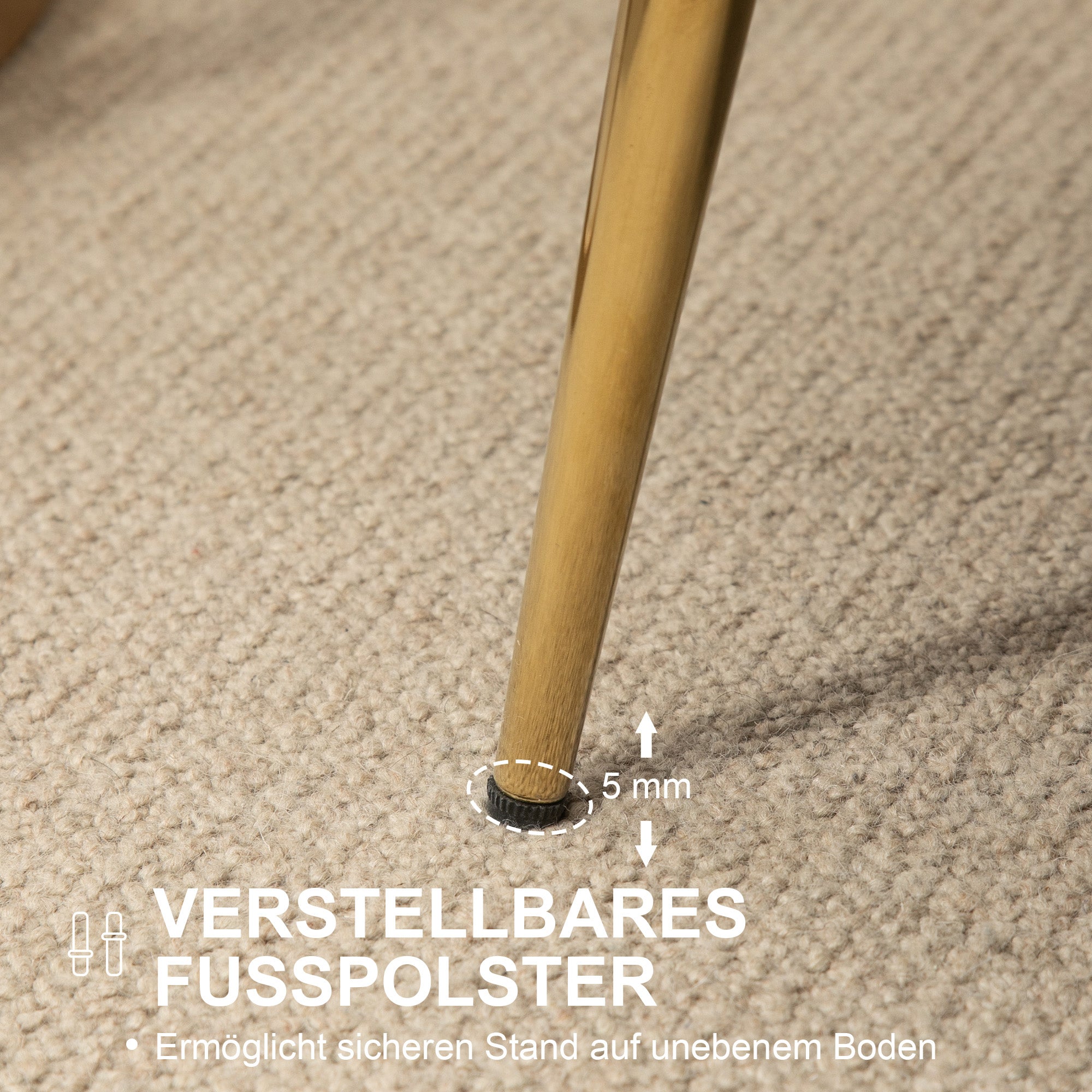 HOMCOM Vintage 2-Sitzer Sofa, Couch, Polstermöbel, Samtoptik, bis 150 kg, Creme/Gold