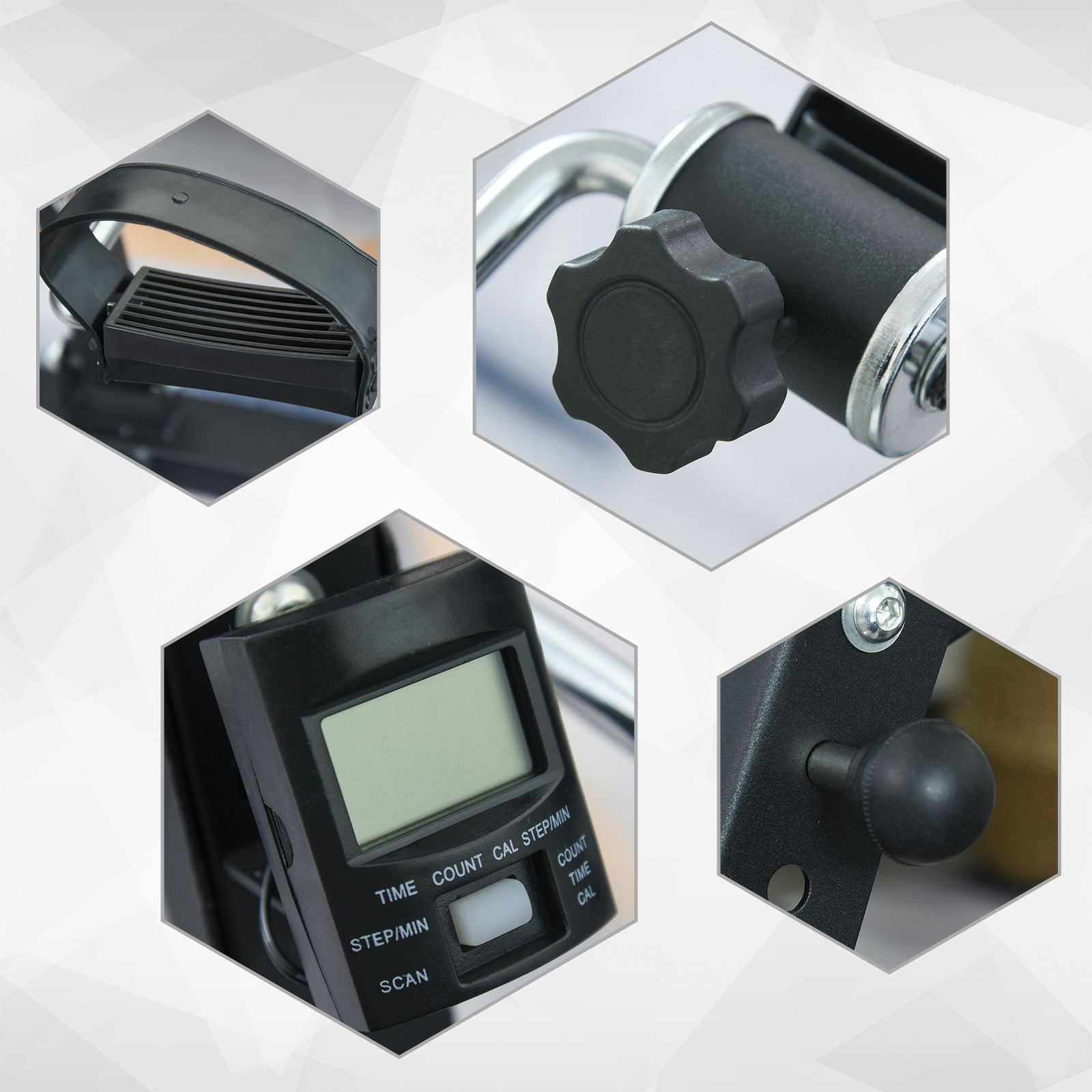 HOMCOM Pedaltrainer für Senioren extra Leise Mini Heimtrainer mit LCD Display Befestigungsband Arm- und Beintrainer Bewegungstrainer Tischfahrrad Mini Bike Fitnessgerät für Zuhause Büro