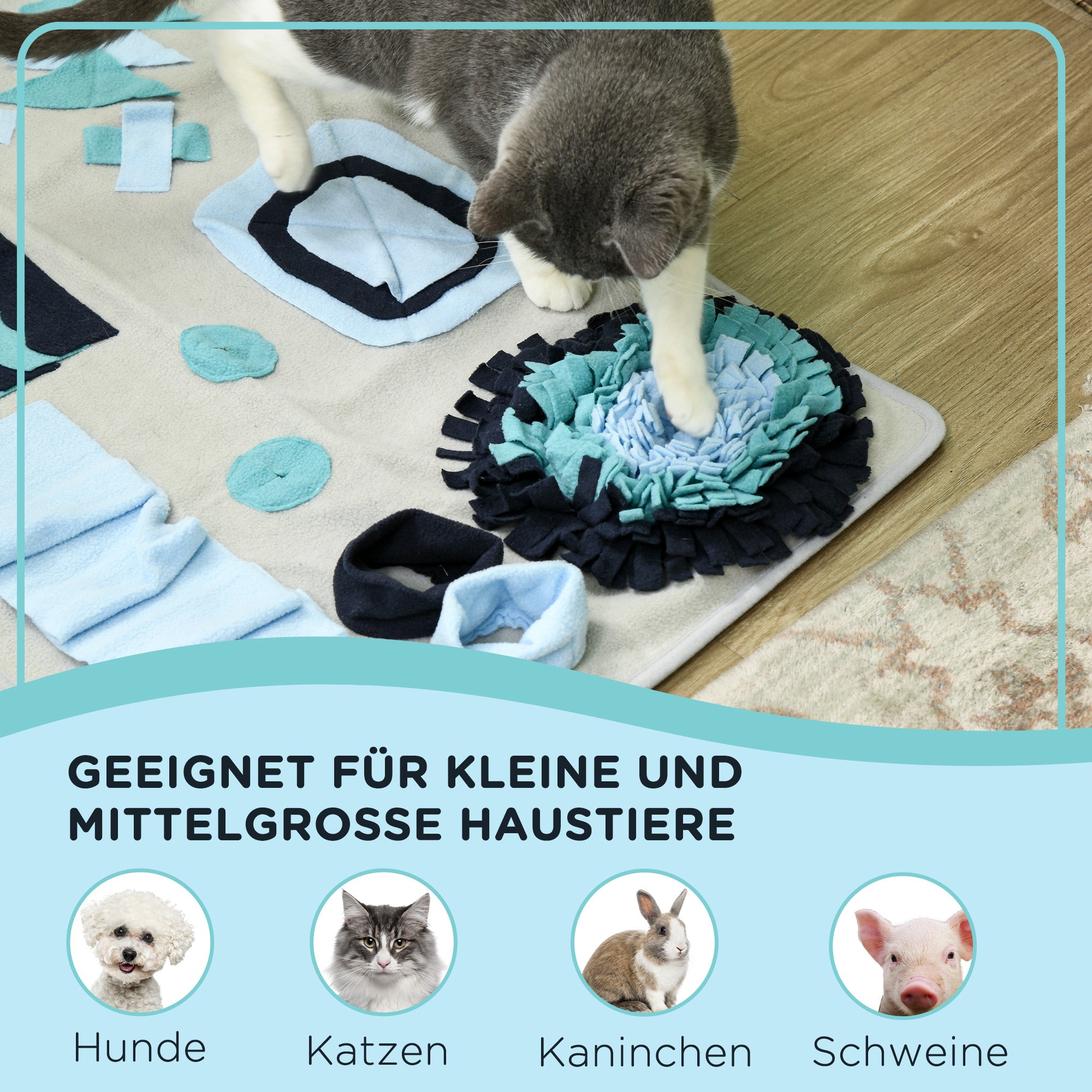 PawHut Hundedecke, komfortabel, dekorative Elemente, 74x50x5cm, Mehrfarbig