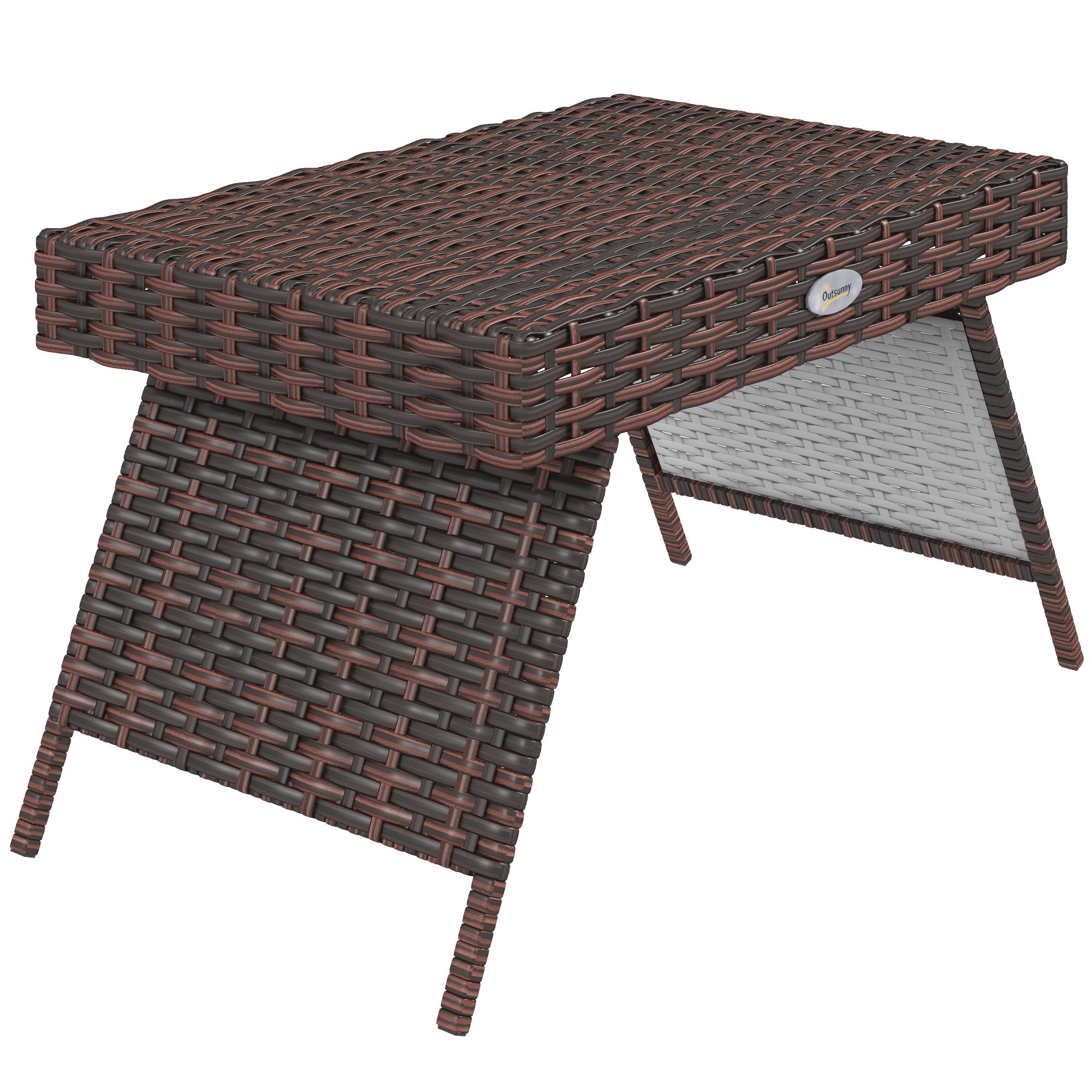 Wetterfester Rattan-Klapptisch 60x41?cm, Braun