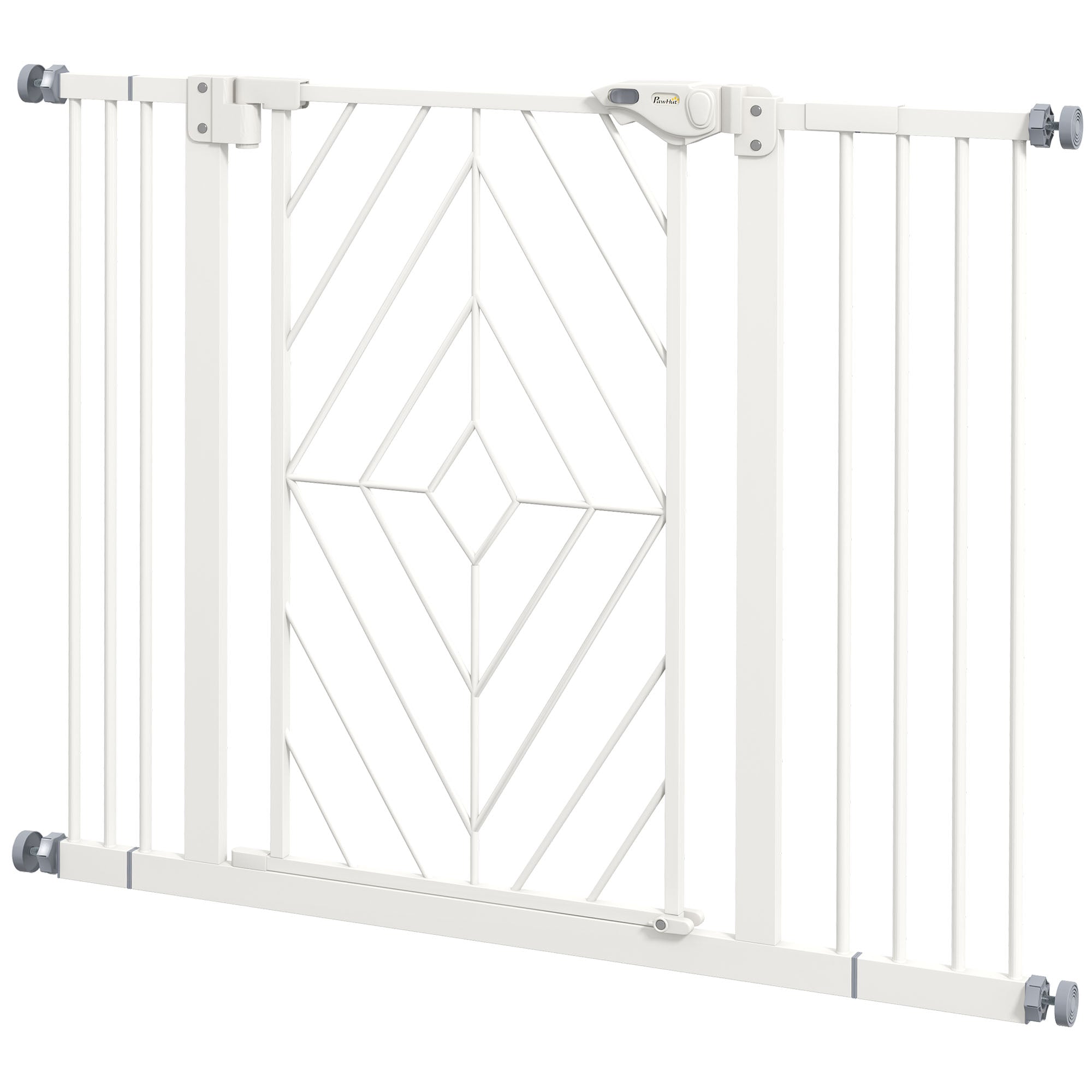 PawHut Türschutzgitter Treppenschutzgitter Absperrgitter Hundegitter, 100 cm x 4 cm x 76 cm, Weiß